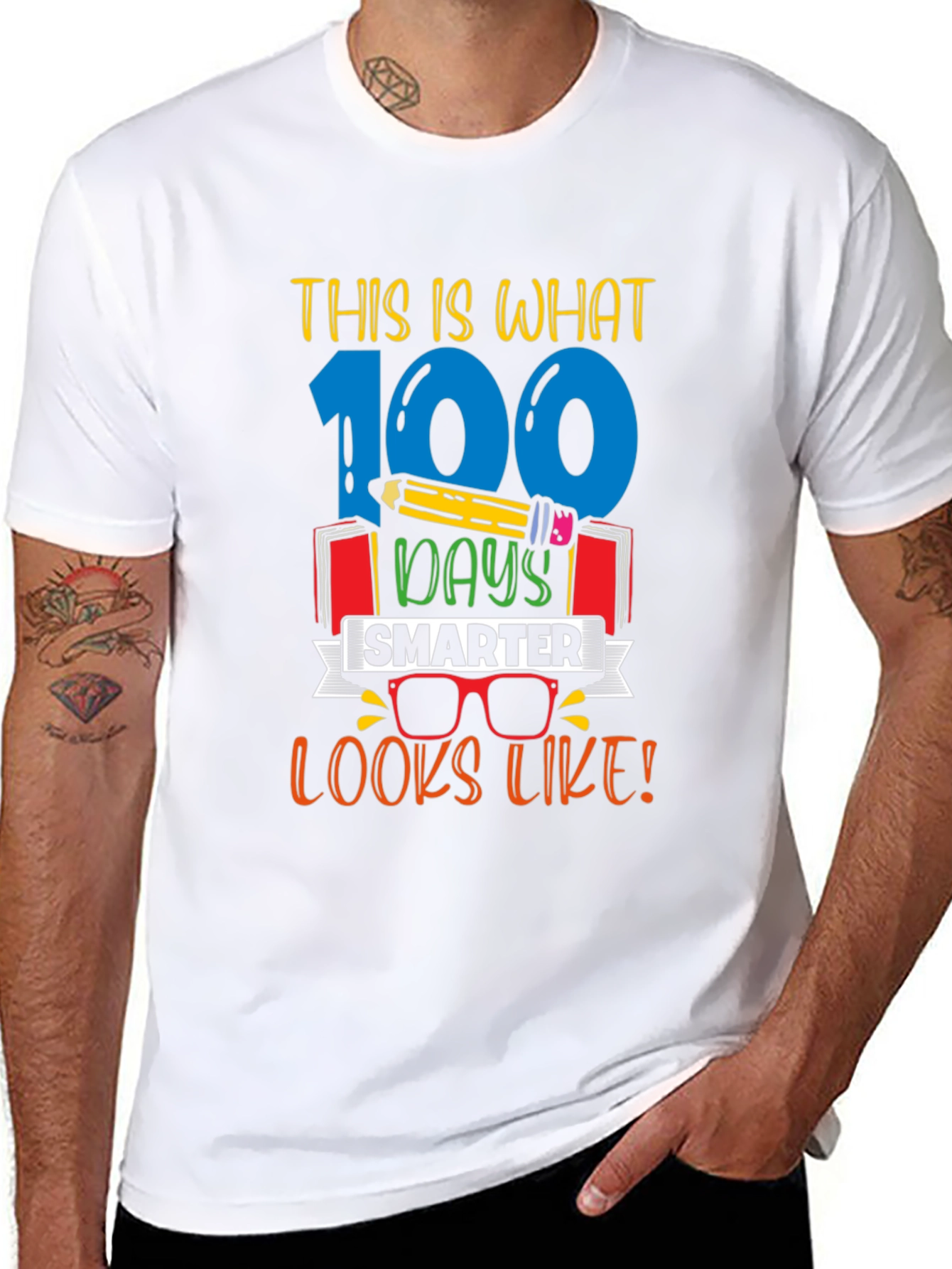 100 Days Smarter T-Shirt - Teacher Student Celebration Tee