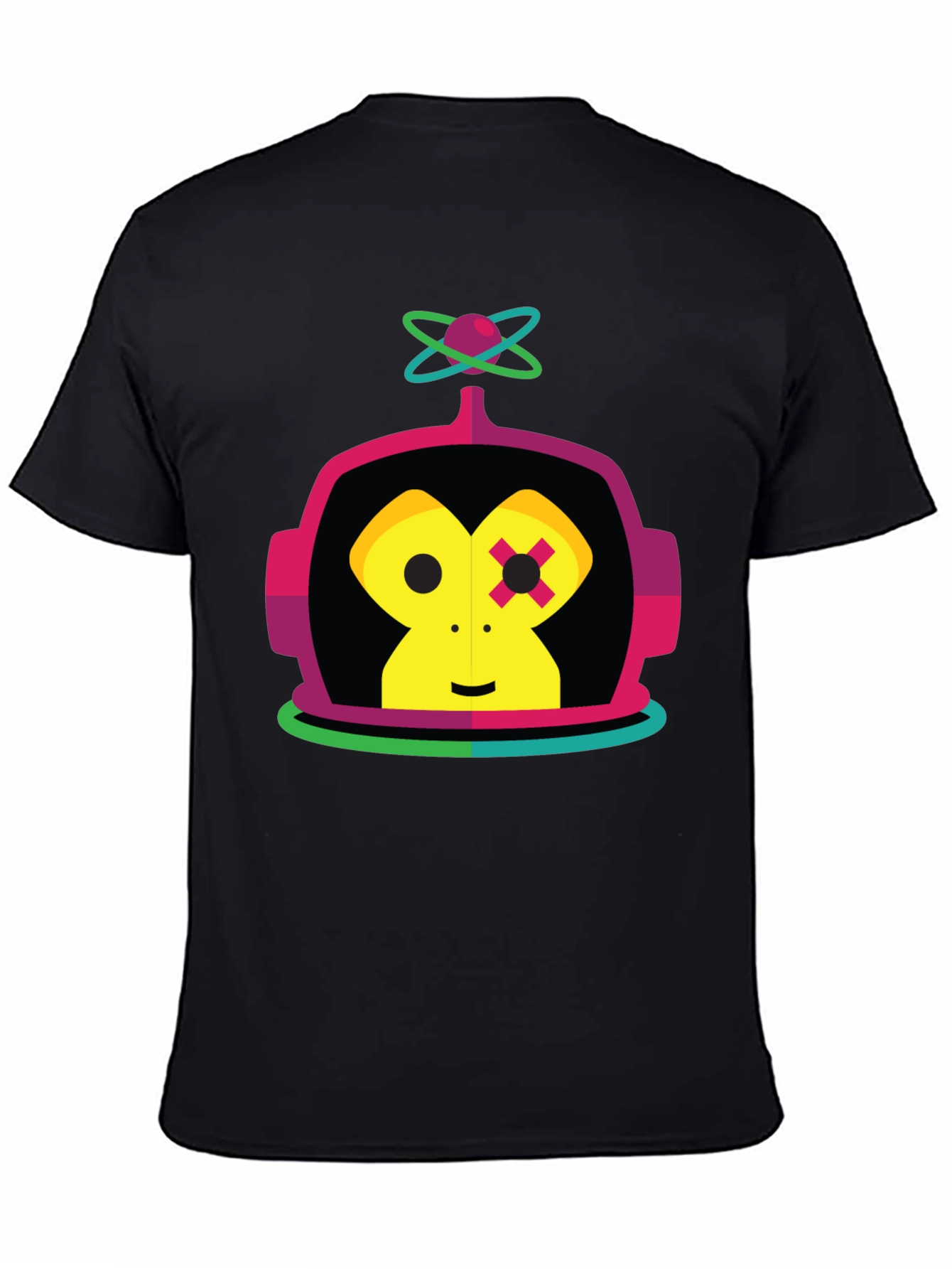 Retro Robot Monkey Graphic Tee - Black
