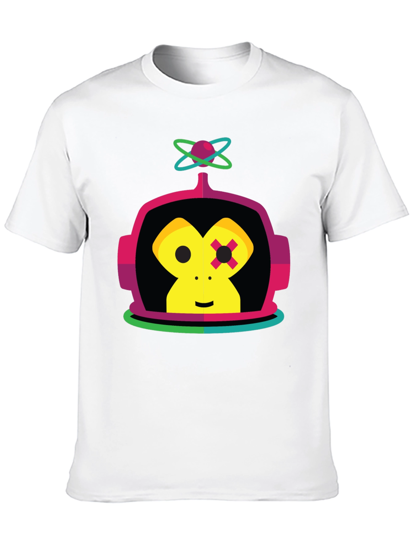 Retro Robot Monkey Graphic Tee - Black