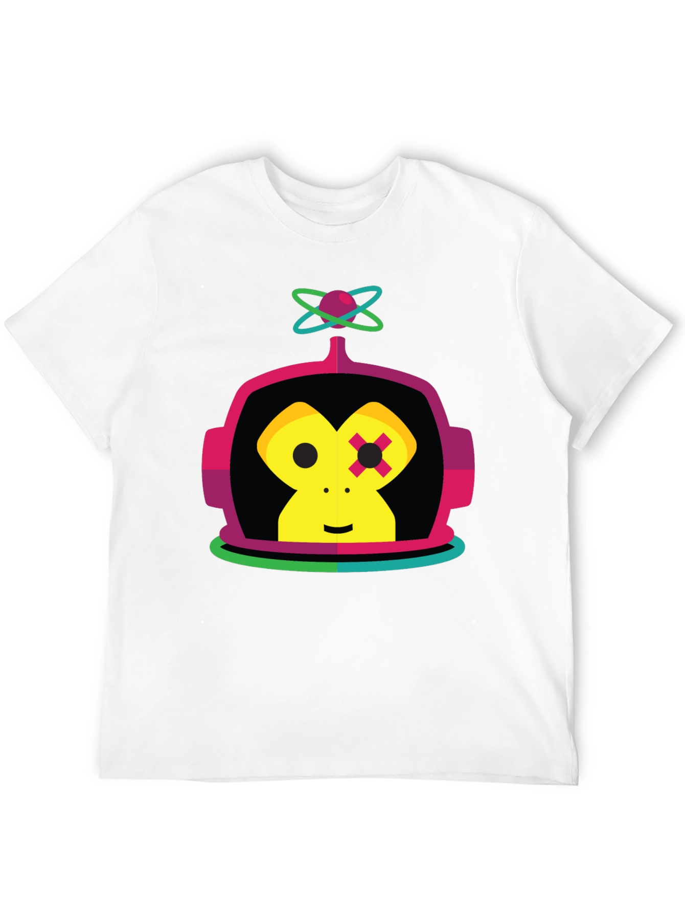 Retro Robot Monkey Graphic Tee - Black