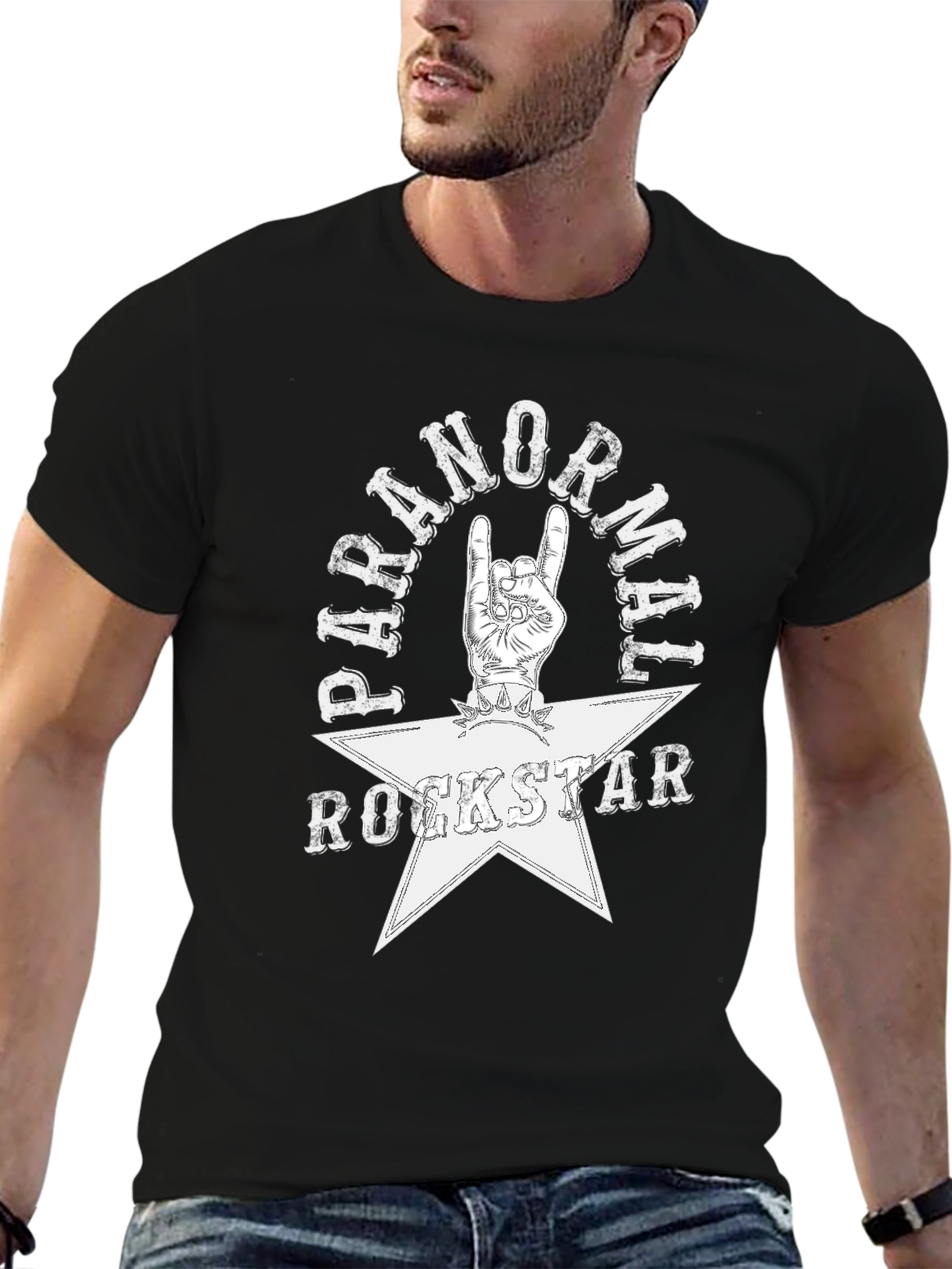 Paranormal Rockstar Graphic Tee - Black Cotton