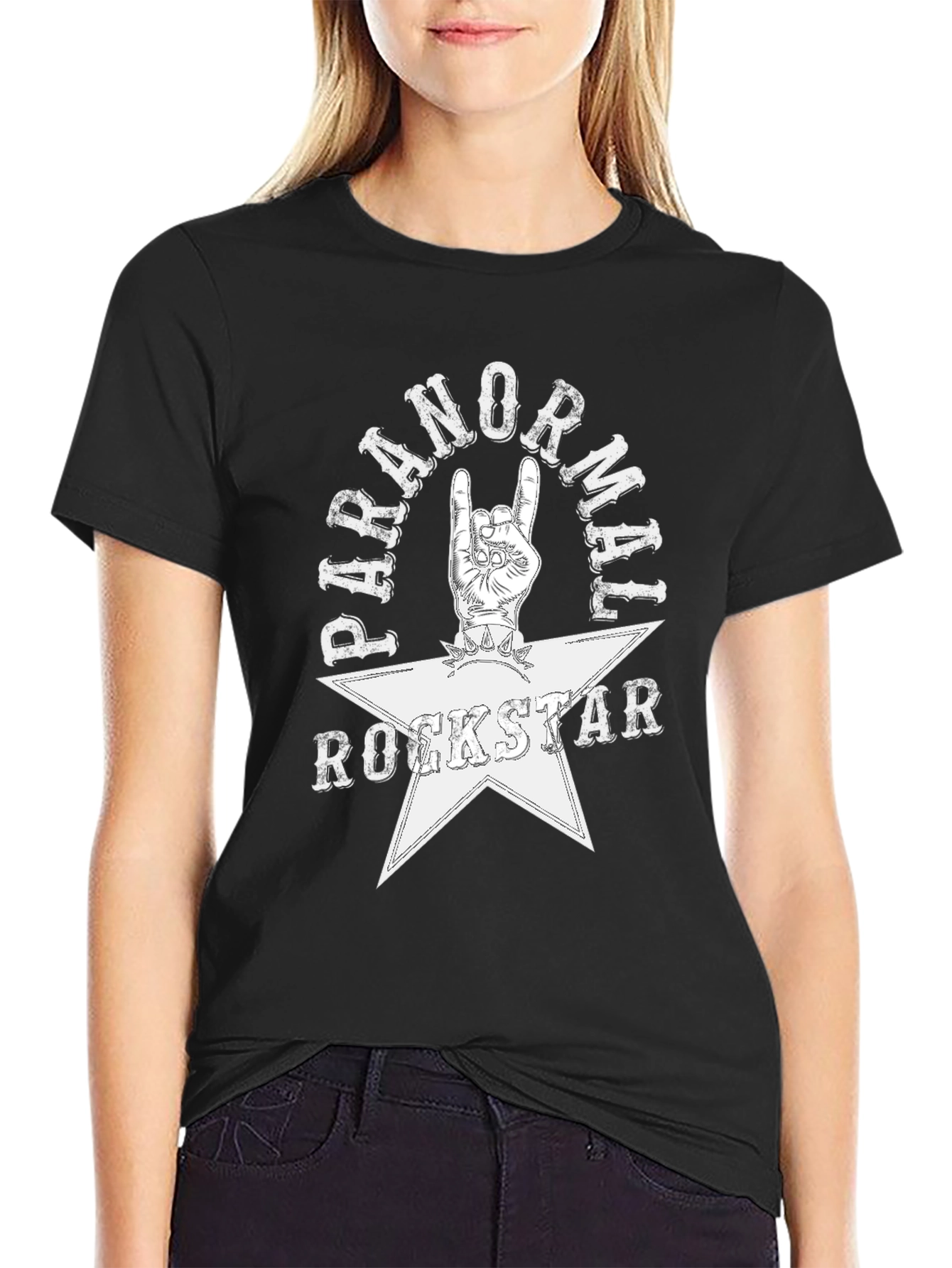 Paranormal Rockstar Graphic Tee - Black Cotton
