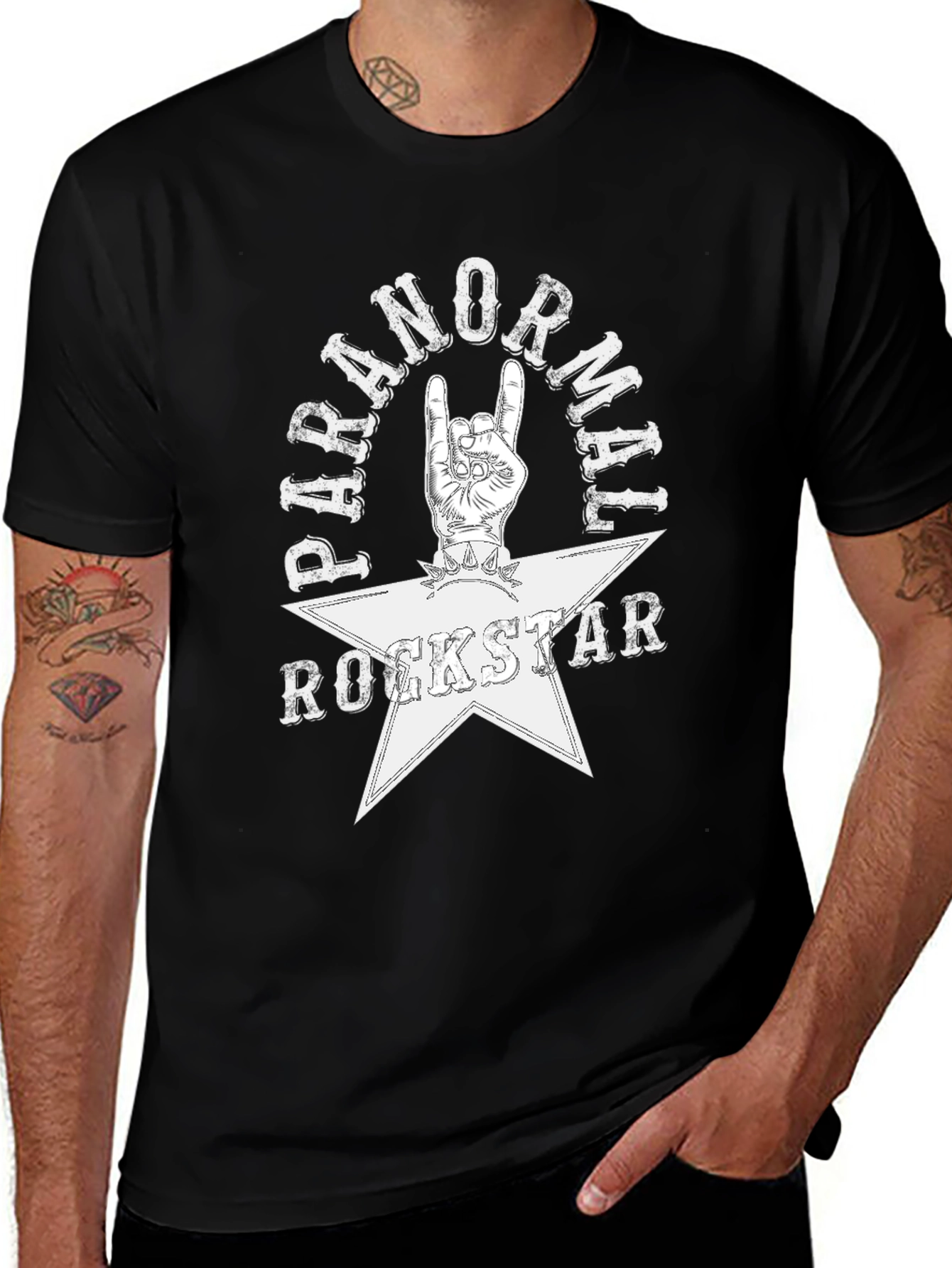 Paranormal Rockstar Graphic Tee - Black Cotton