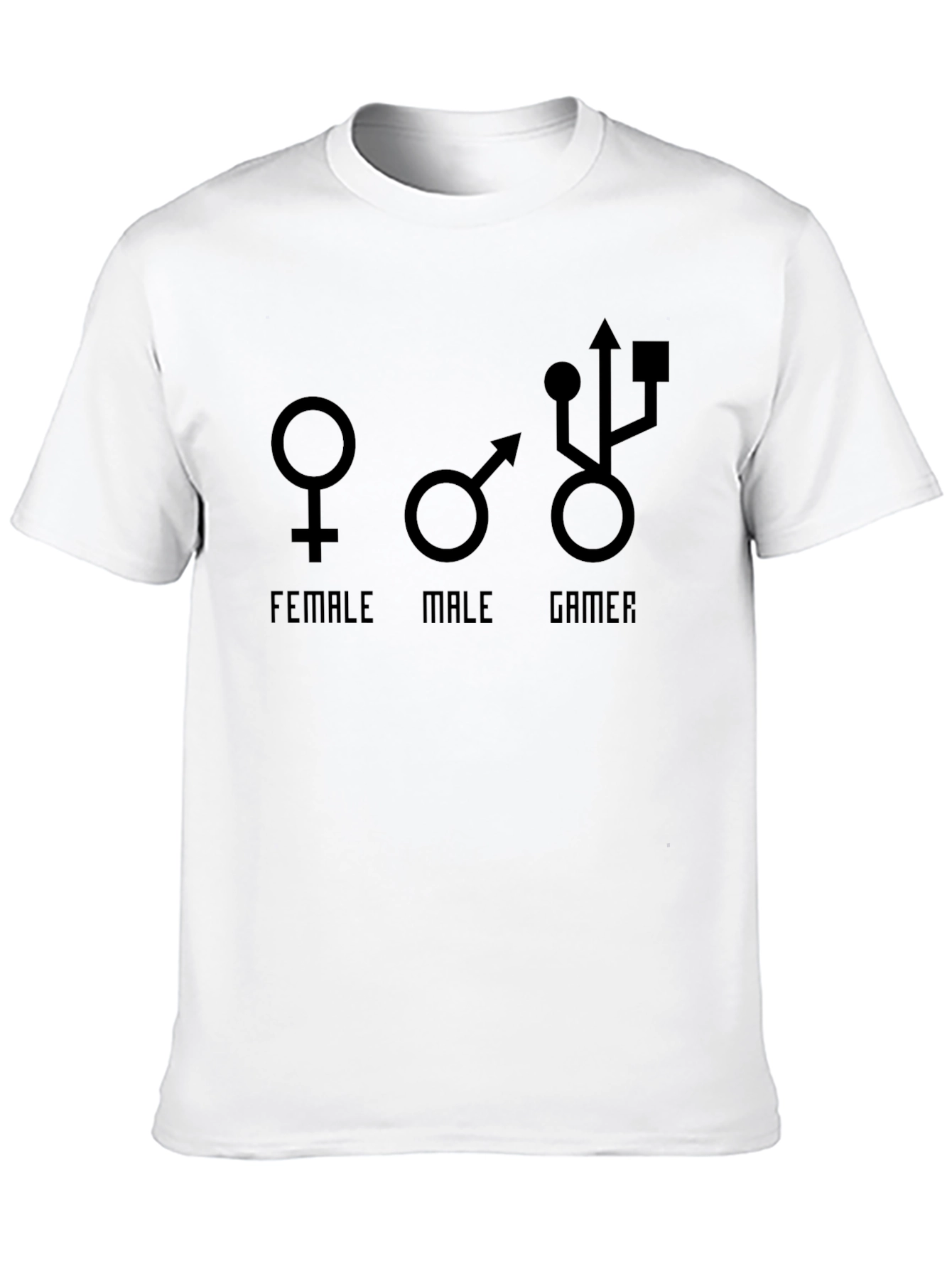 Gamer Tee - Female Male Gamer USB Symbol T-Shirt