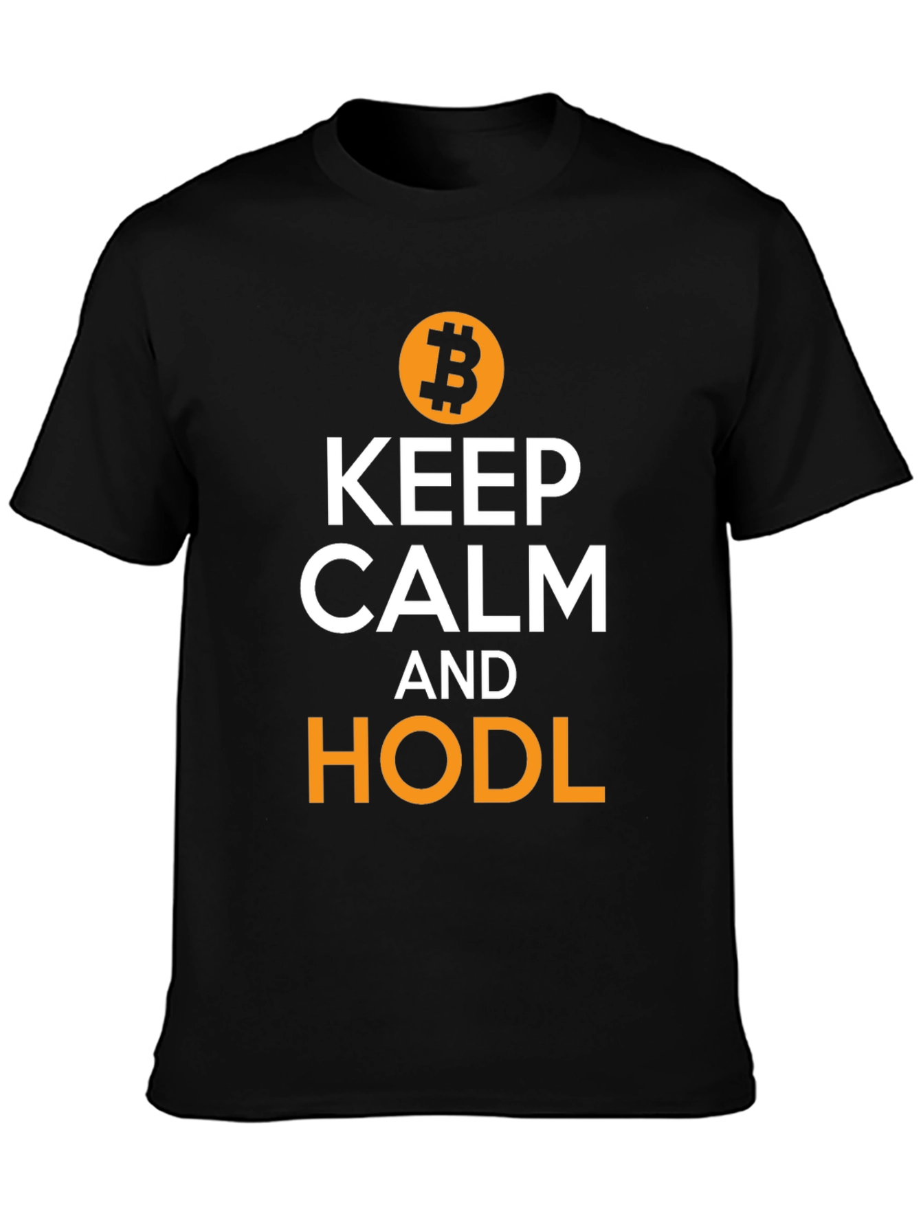 Keep Calm and HODL Bitcoin Black T-Shirt