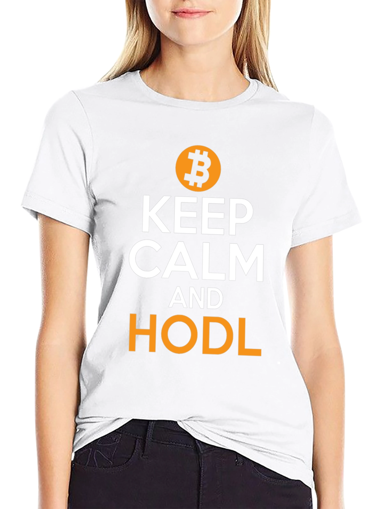 Keep Calm and HODL Bitcoin Black T-Shirt