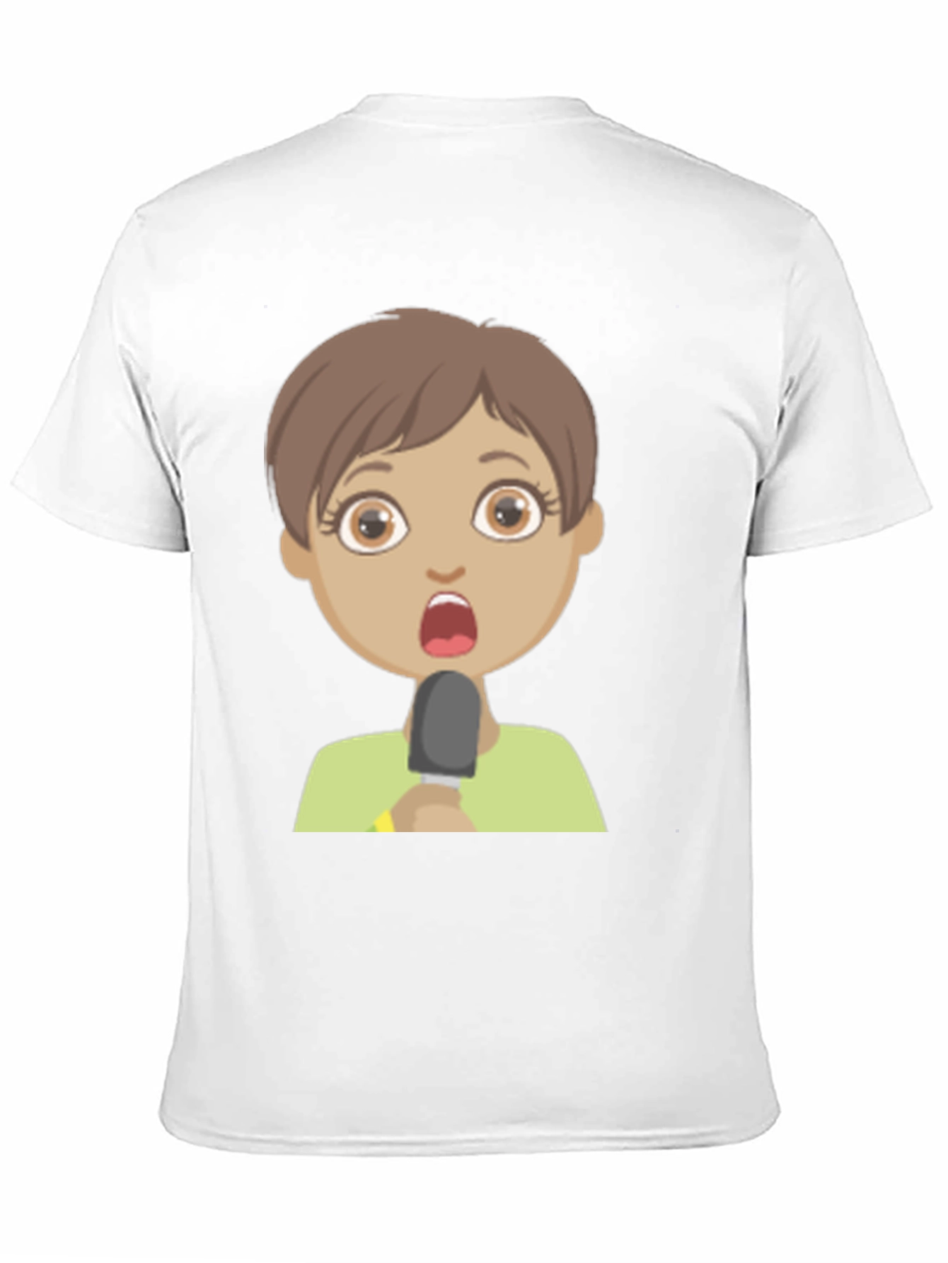 Shocked Girl Cartoon Black T-Shirt