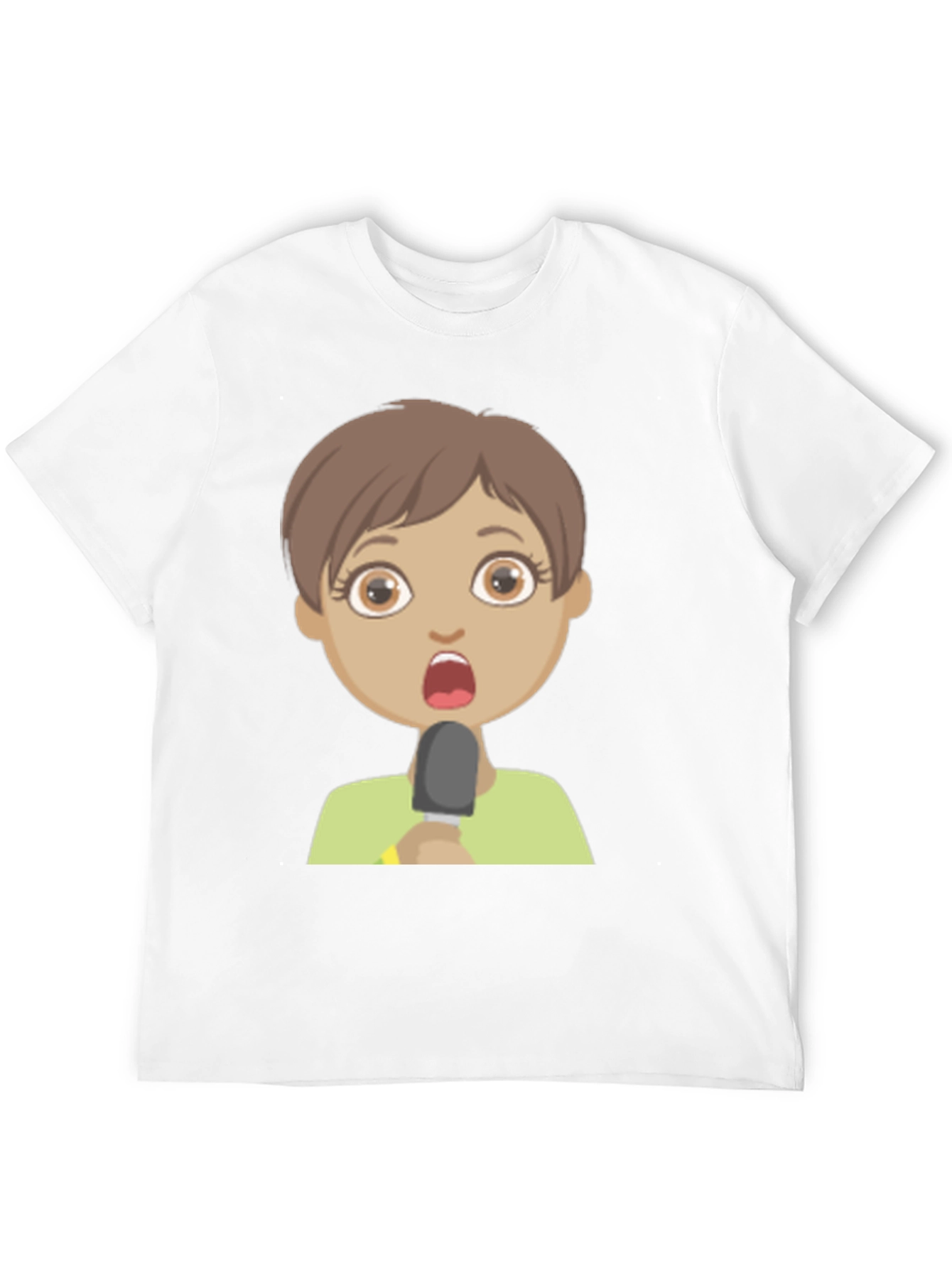 Shocked Girl Cartoon Black T-Shirt