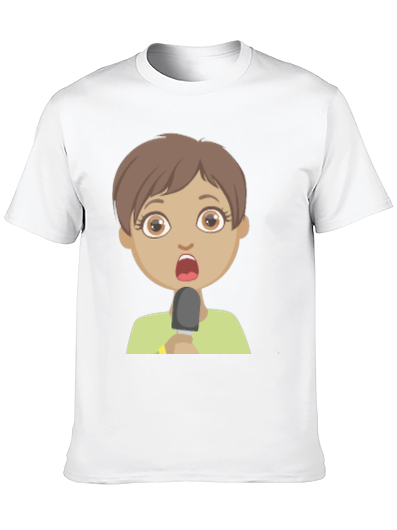 Shocked Girl Cartoon Black T-Shirt