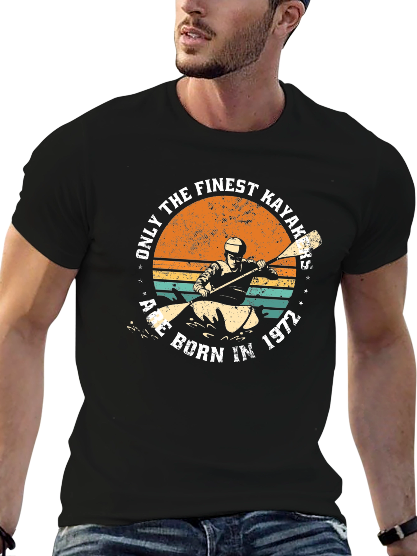 Finest Kayakers Born in 1972 - Black T-Shirt