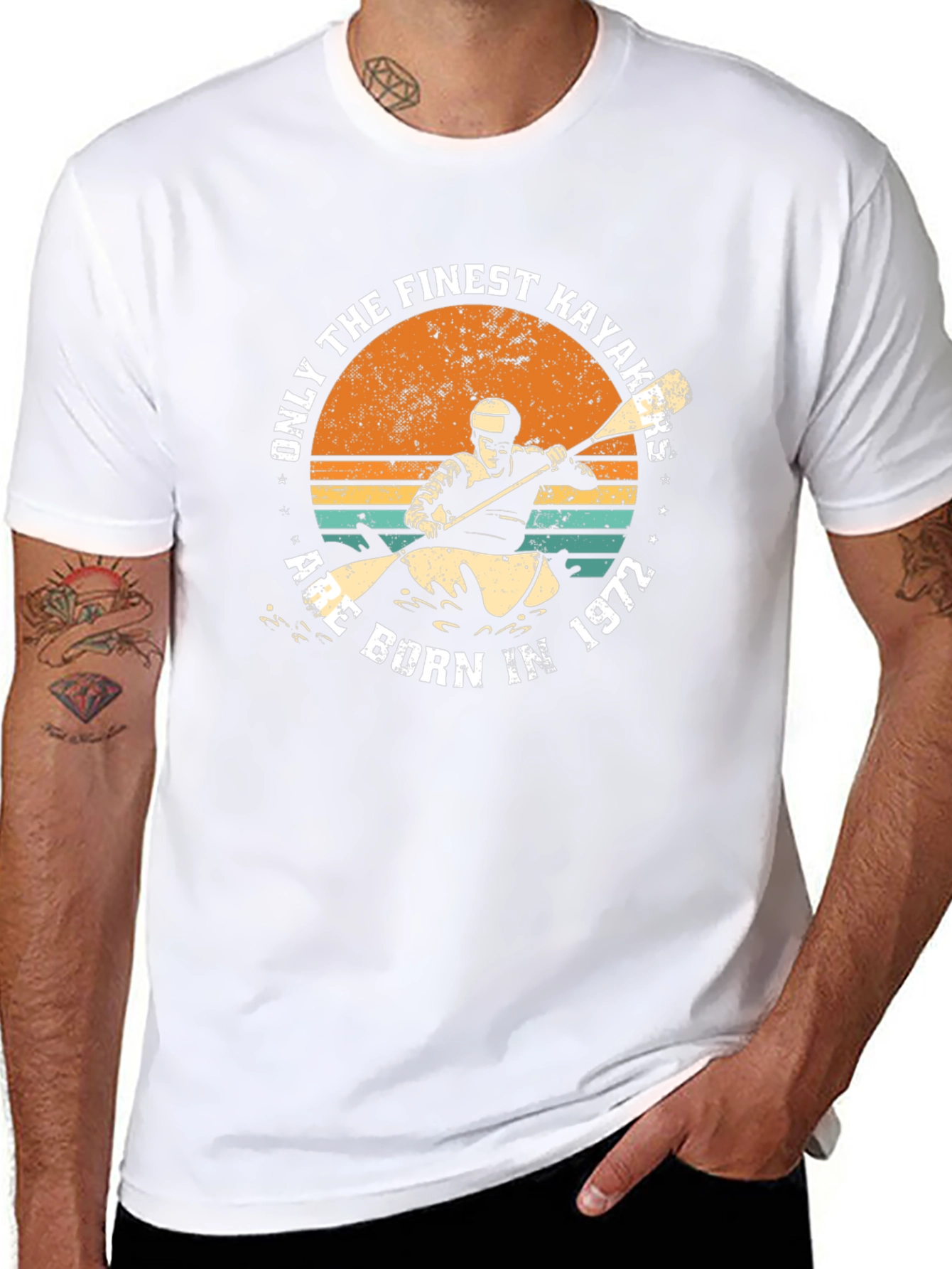 Finest Kayakers Born in 1972 - Black T-Shirt