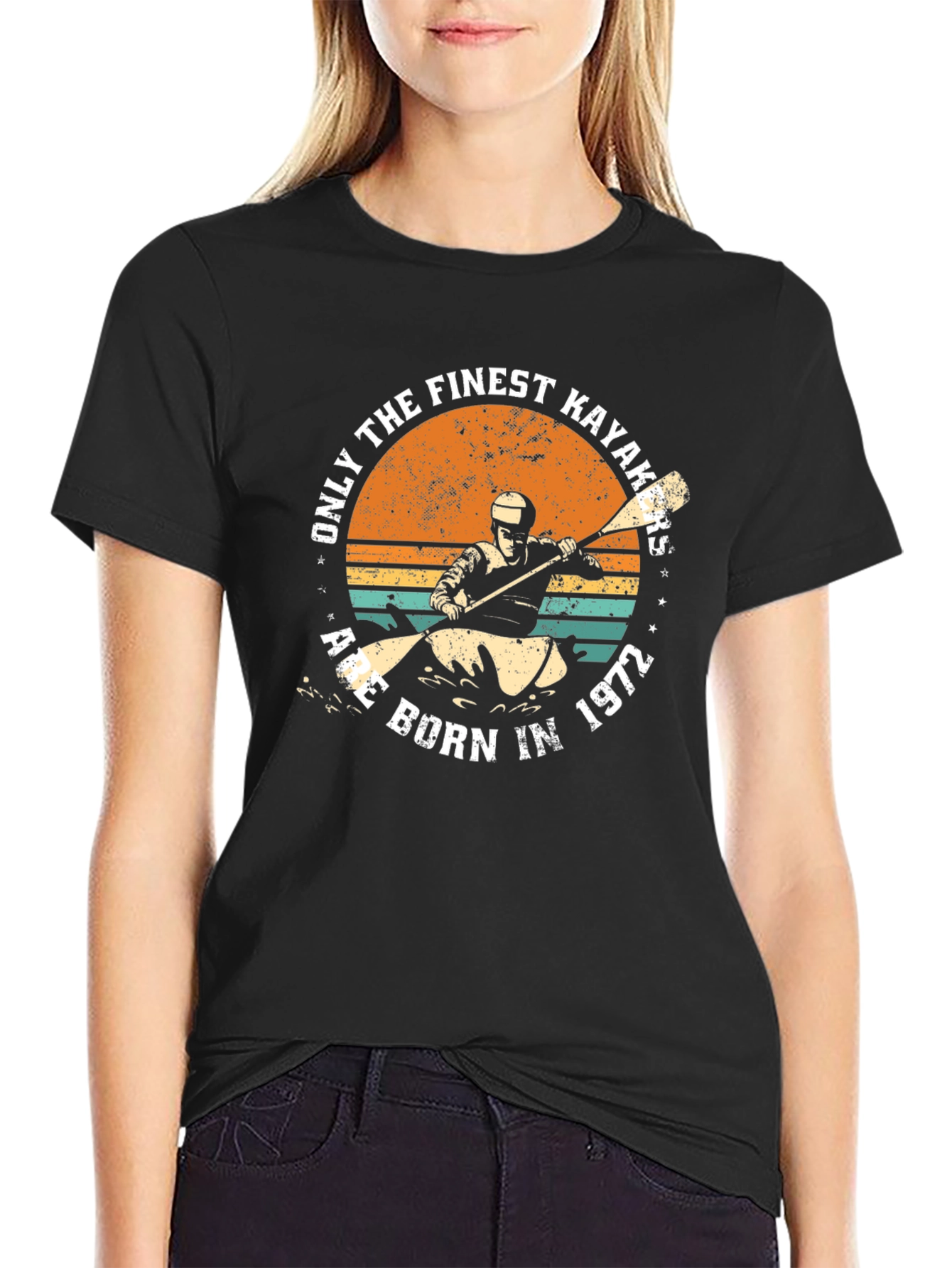 Finest Kayakers Born in 1972 - Black T-Shirt