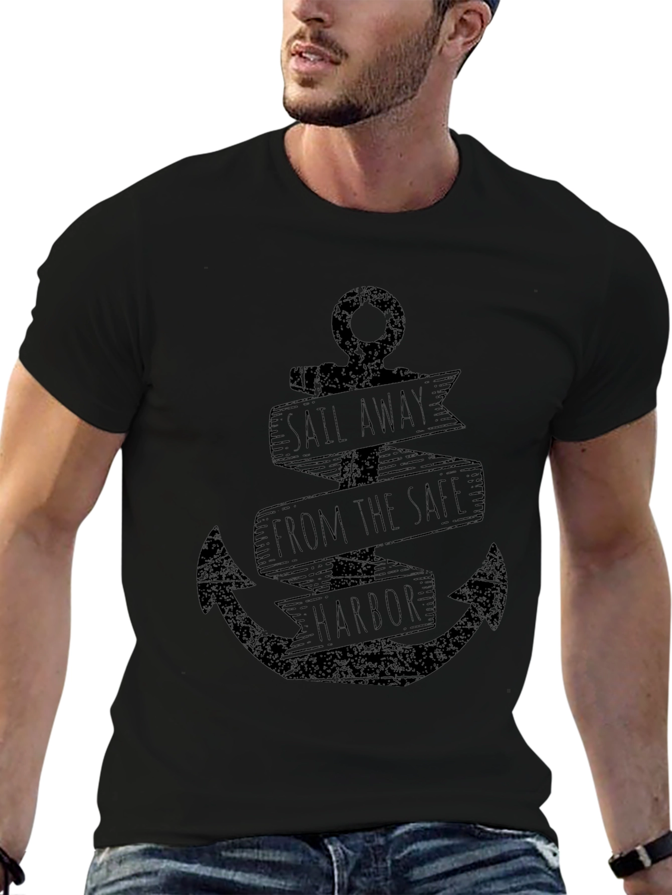 Sail Away Anchor Graphic T-Shirt