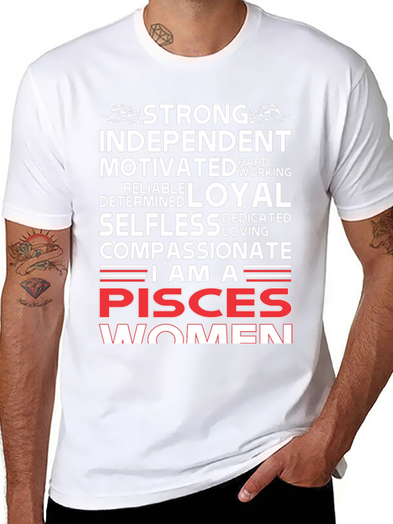 Pisces Women Black Graphic Tee