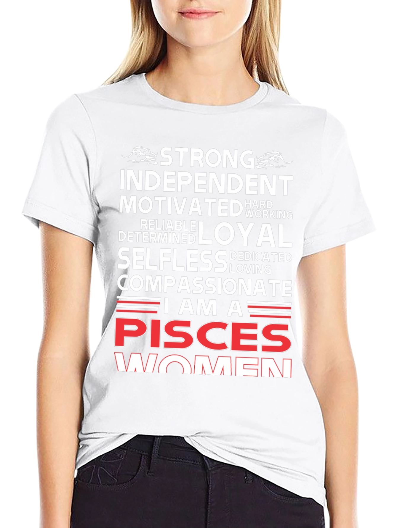 Pisces Women Black Graphic Tee