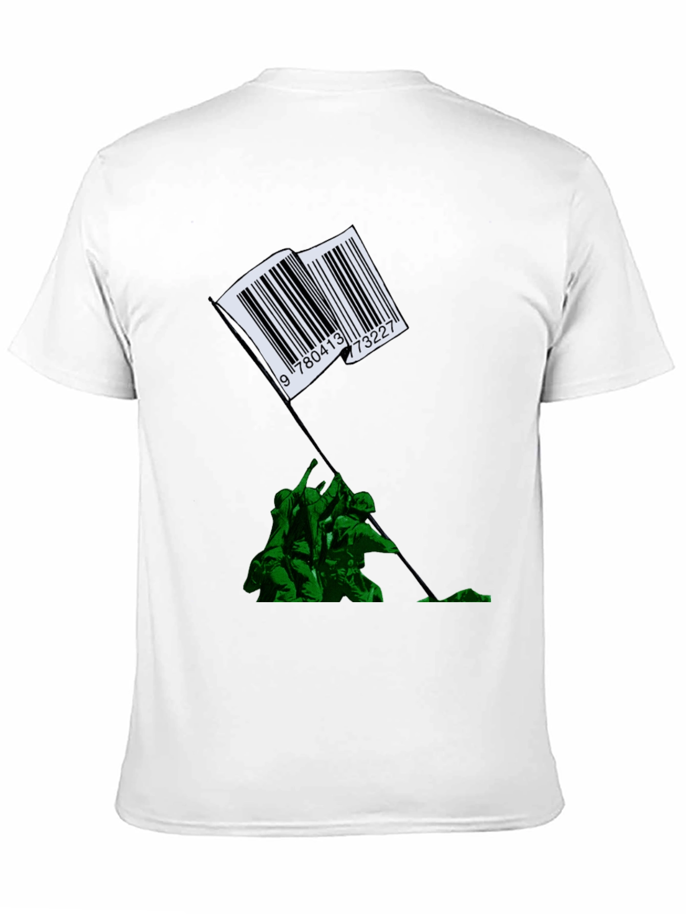 Barcode Flag Raising Graphic T-Shirt