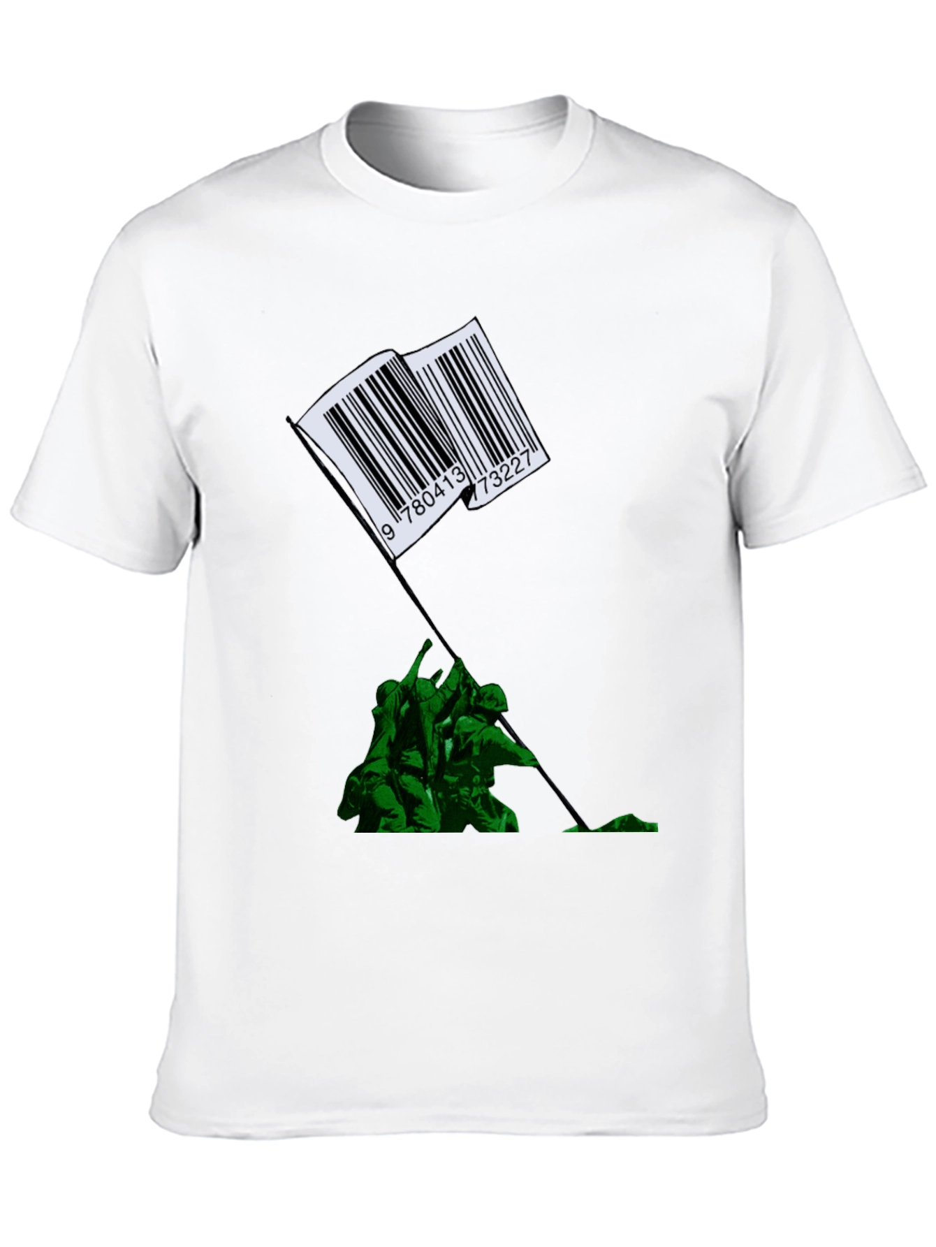 Barcode Flag Raising Graphic T-Shirt