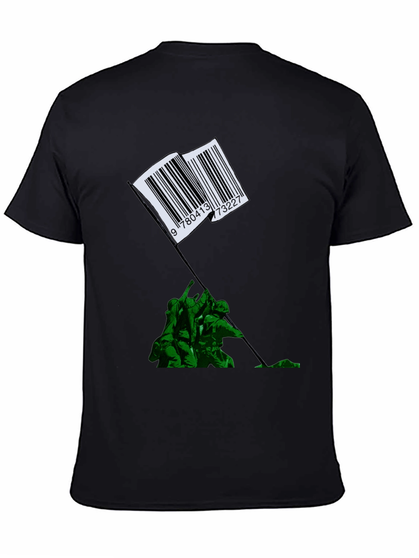 Barcode Flag Raising Graphic T-Shirt
