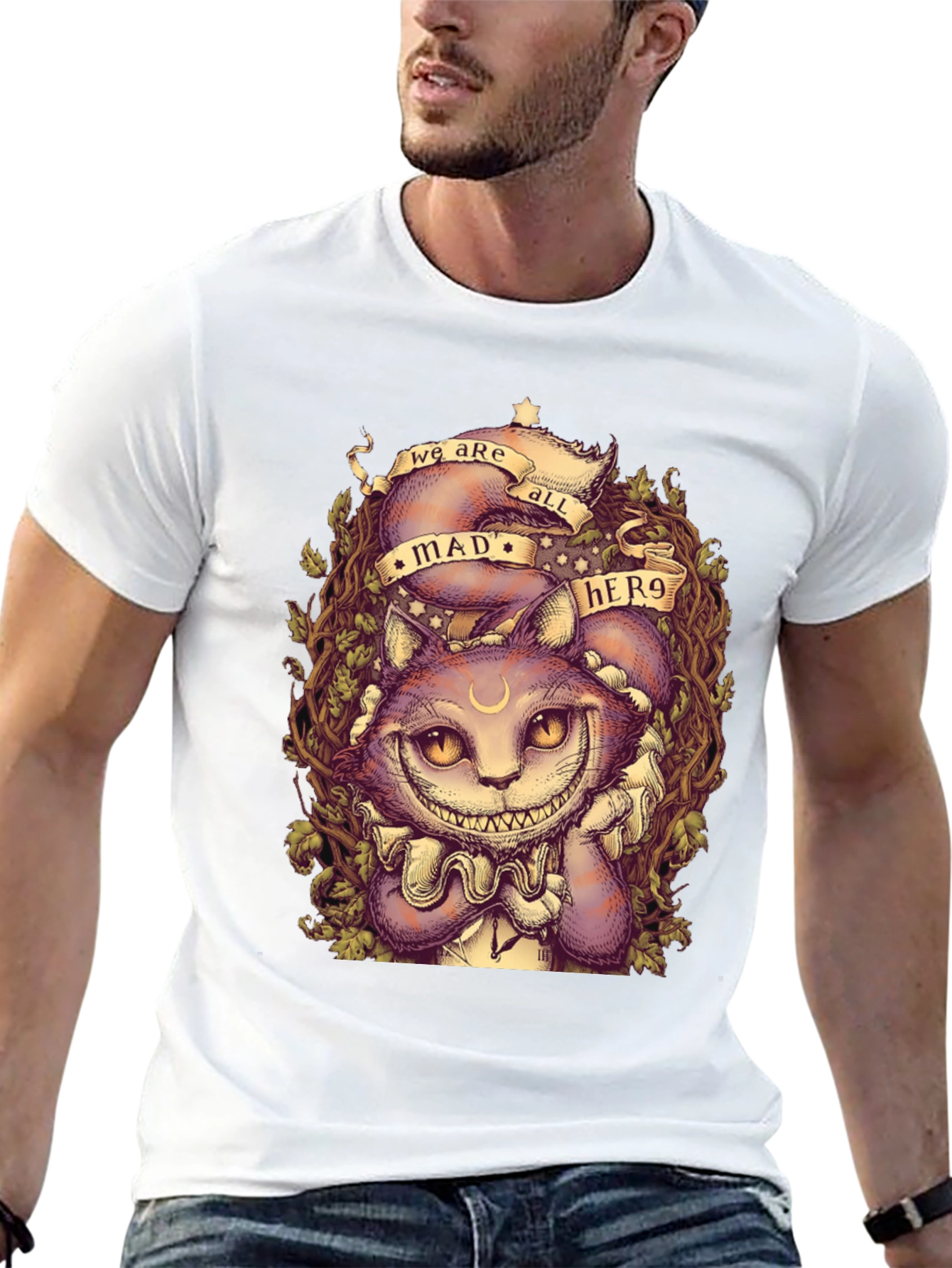 Mad Hero Cat Graphic T-Shirt