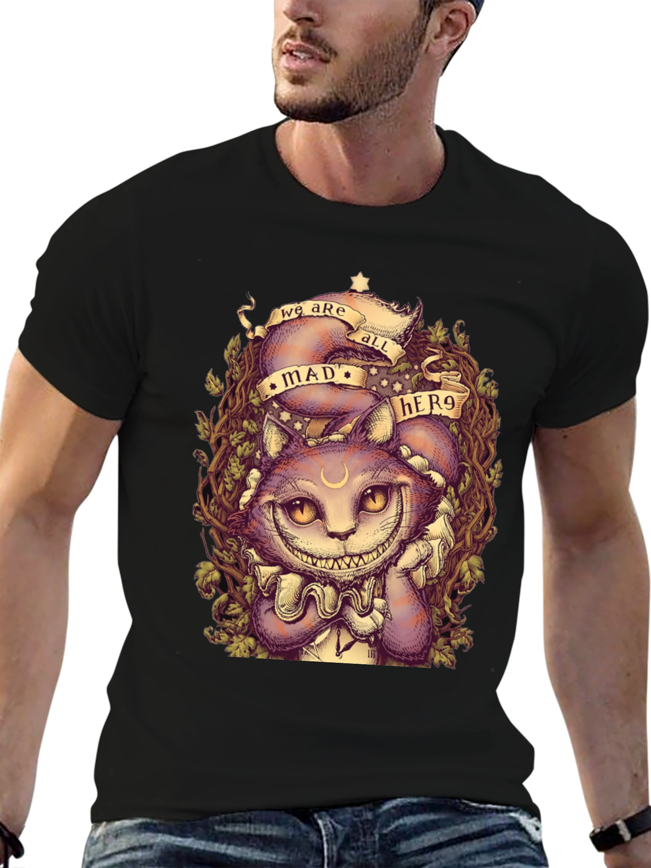 Mad Hero Cat Graphic T-Shirt
