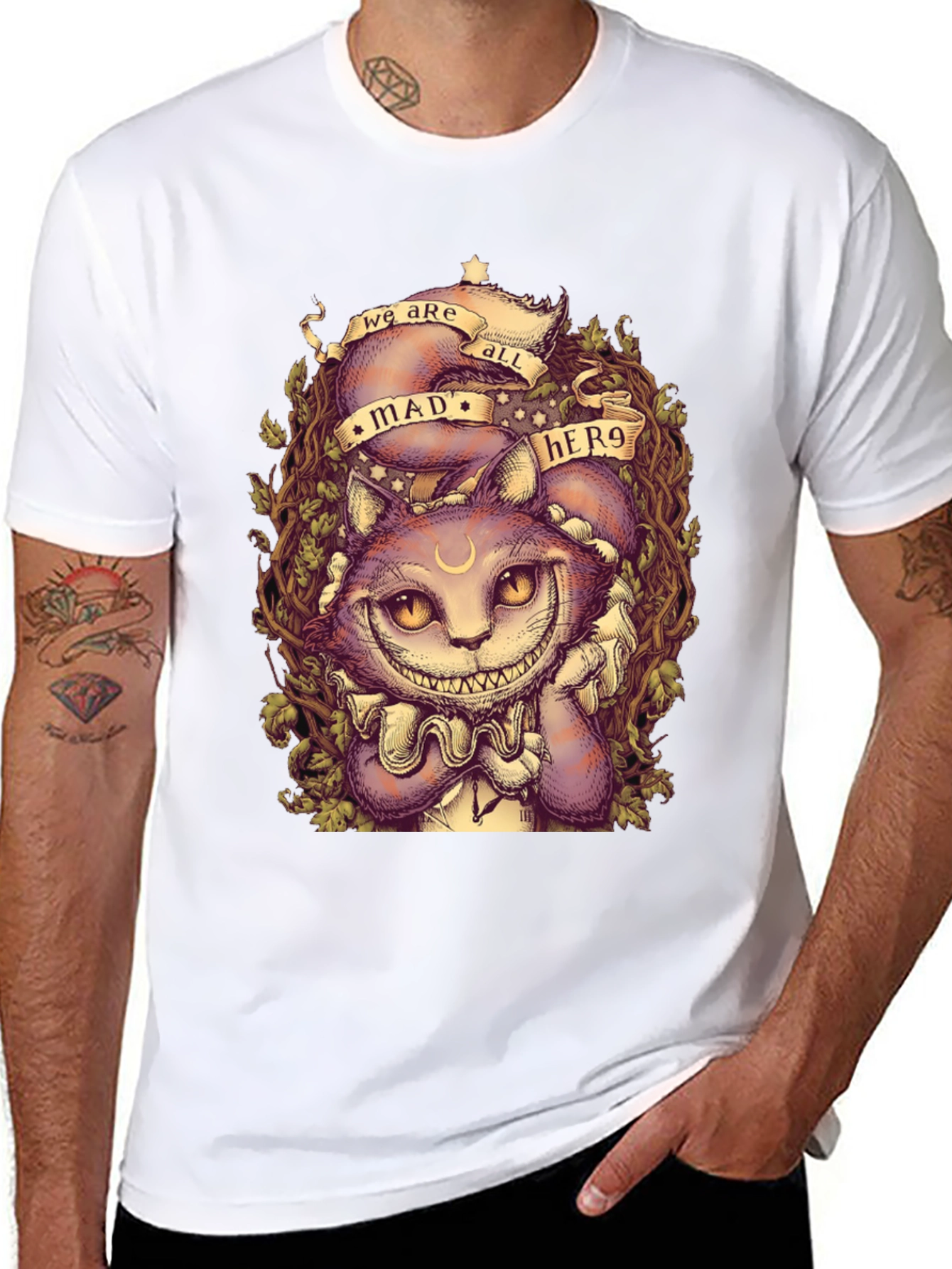 Mad Hero Cat Graphic T-Shirt