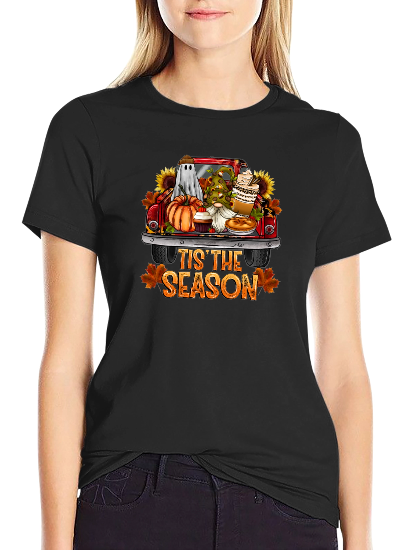 Fall Tis the Season Black T-Shirt