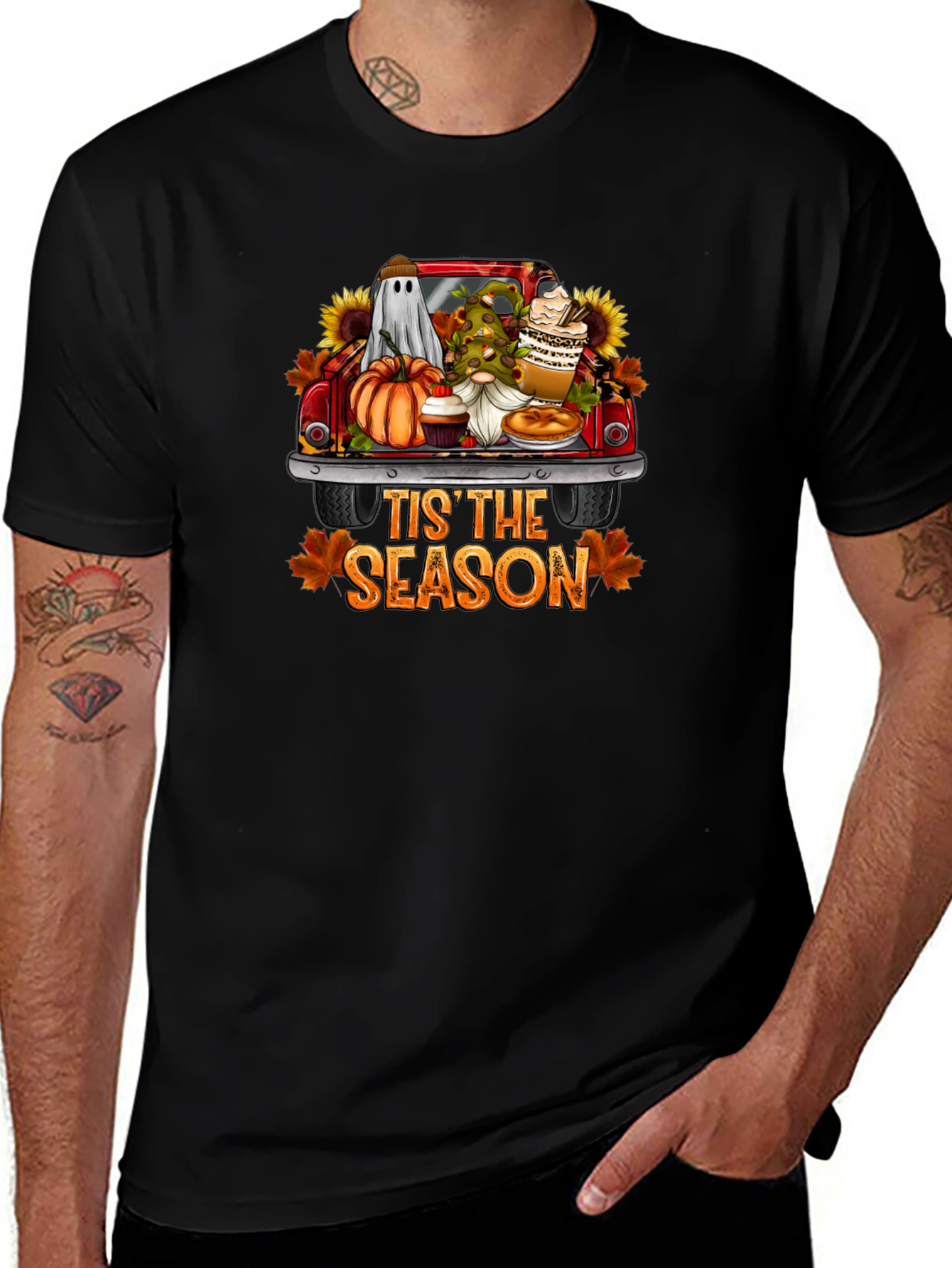Fall Tis the Season Black T-Shirt