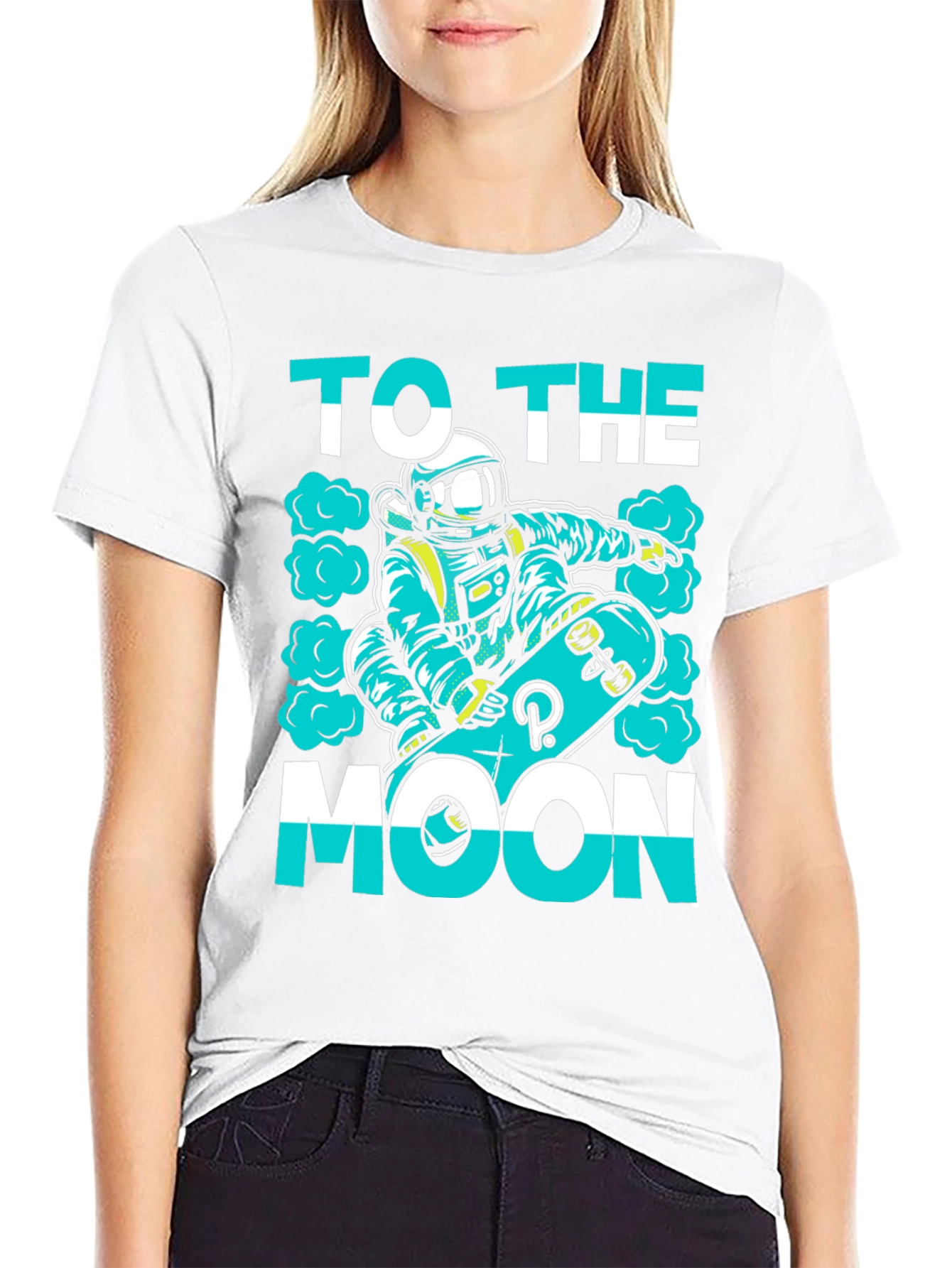 To The Moon T-Shirt | Astronaut Skateboard Graphic