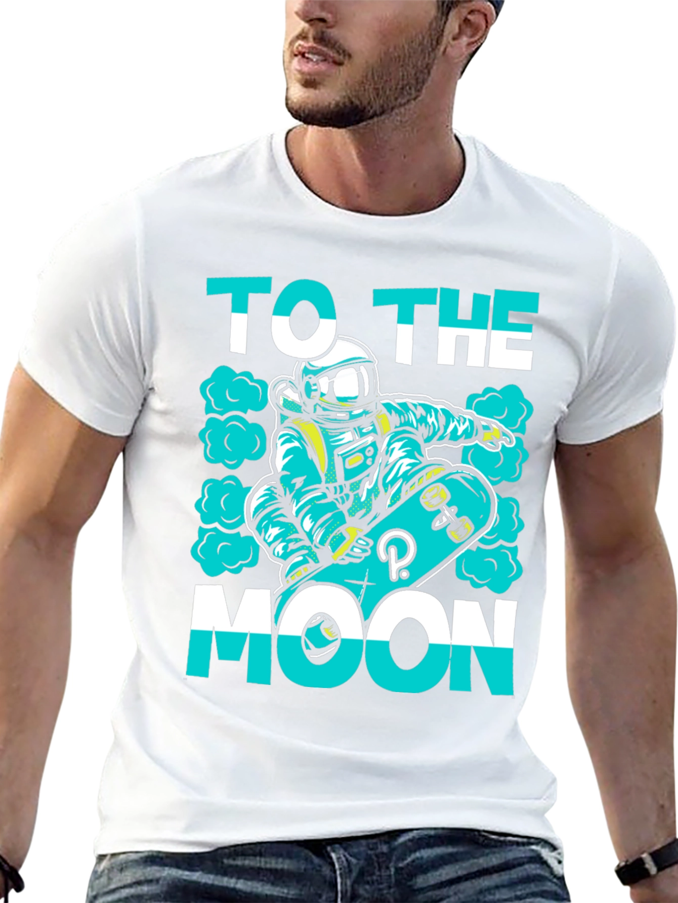 To The Moon T-Shirt | Astronaut Skateboard Graphic