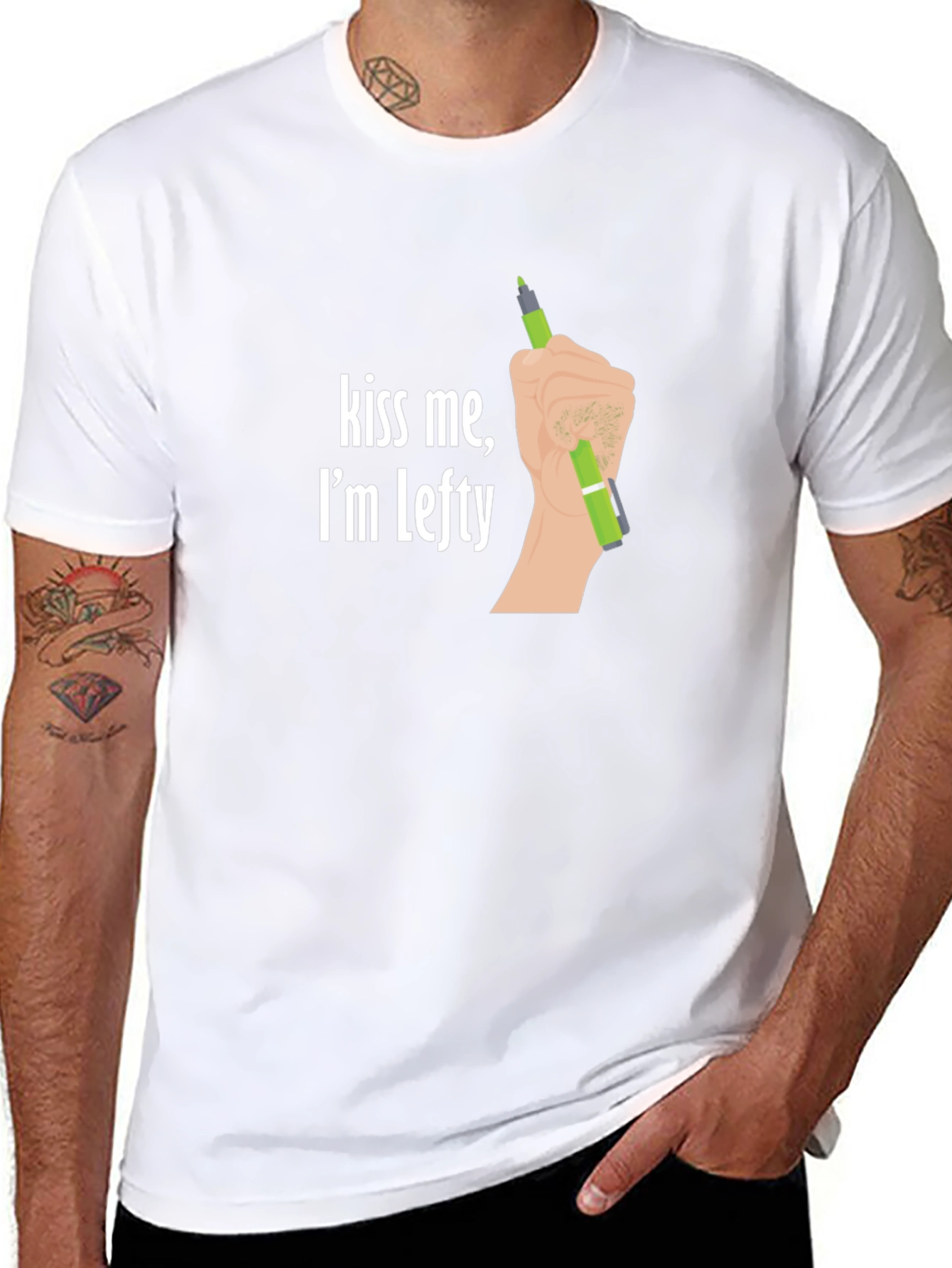 Kiss Me Im Lefty - Left Handed T-Shirt