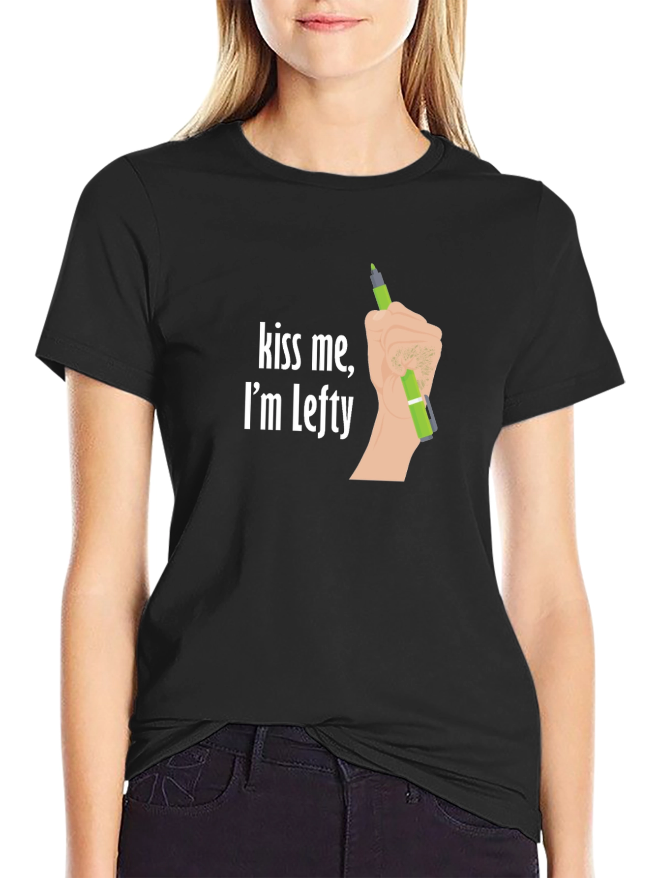Kiss Me Im Lefty - Left Handed T-Shirt