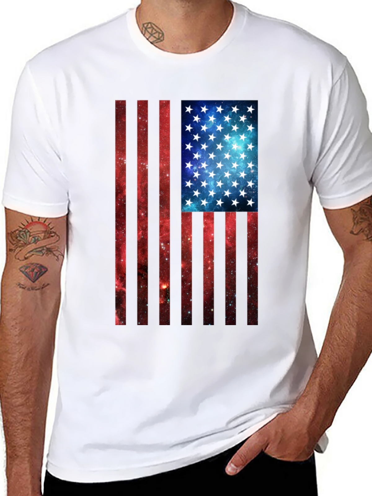 Galaxy Flag Graphic Tee - Patriotic Style