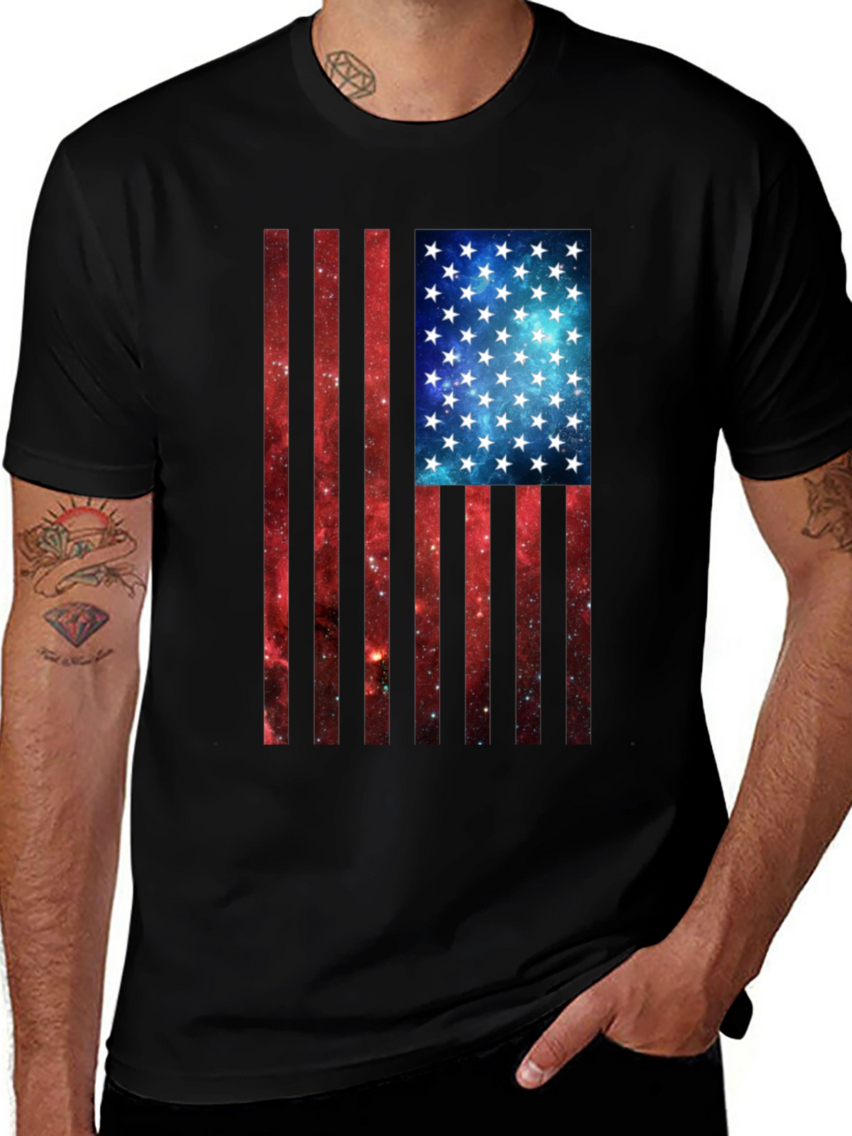 Galaxy Flag Graphic Tee - Patriotic Style
