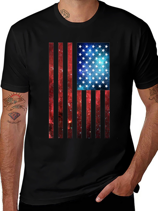 Galaxy Flag Graphic Tee - Patriotic Style