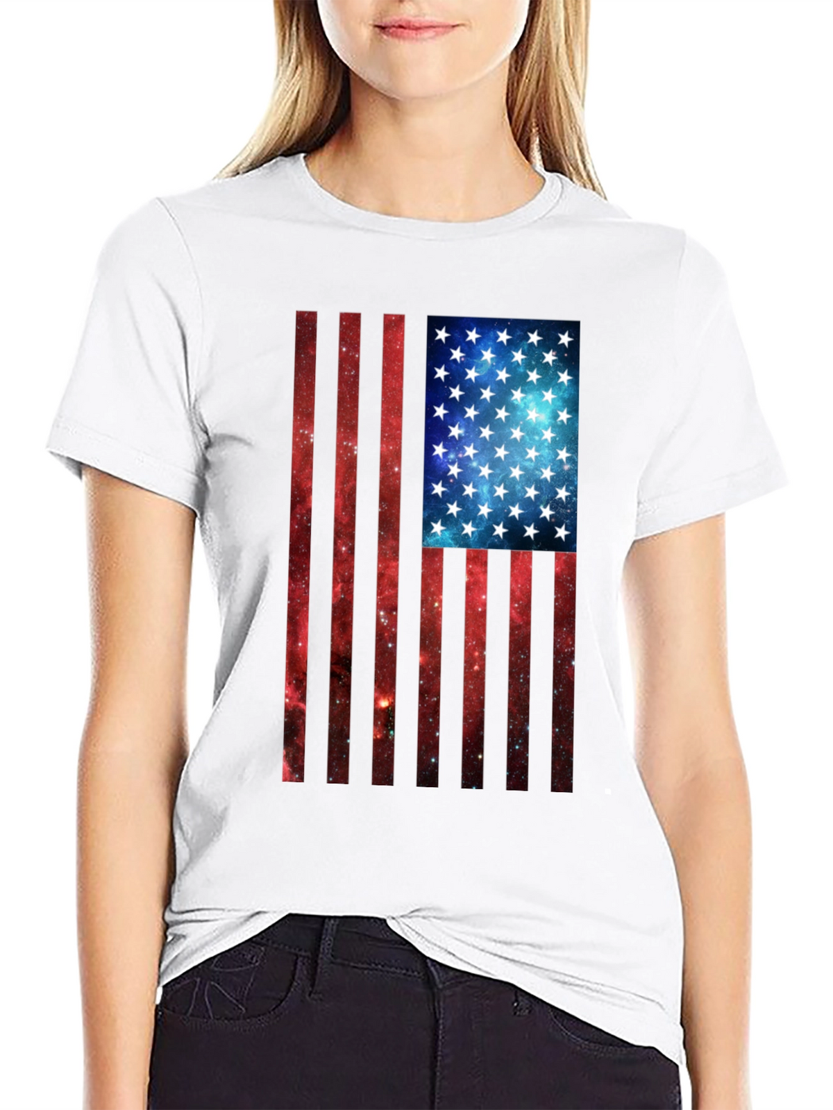 Galaxy Flag Graphic Tee - Patriotic Style