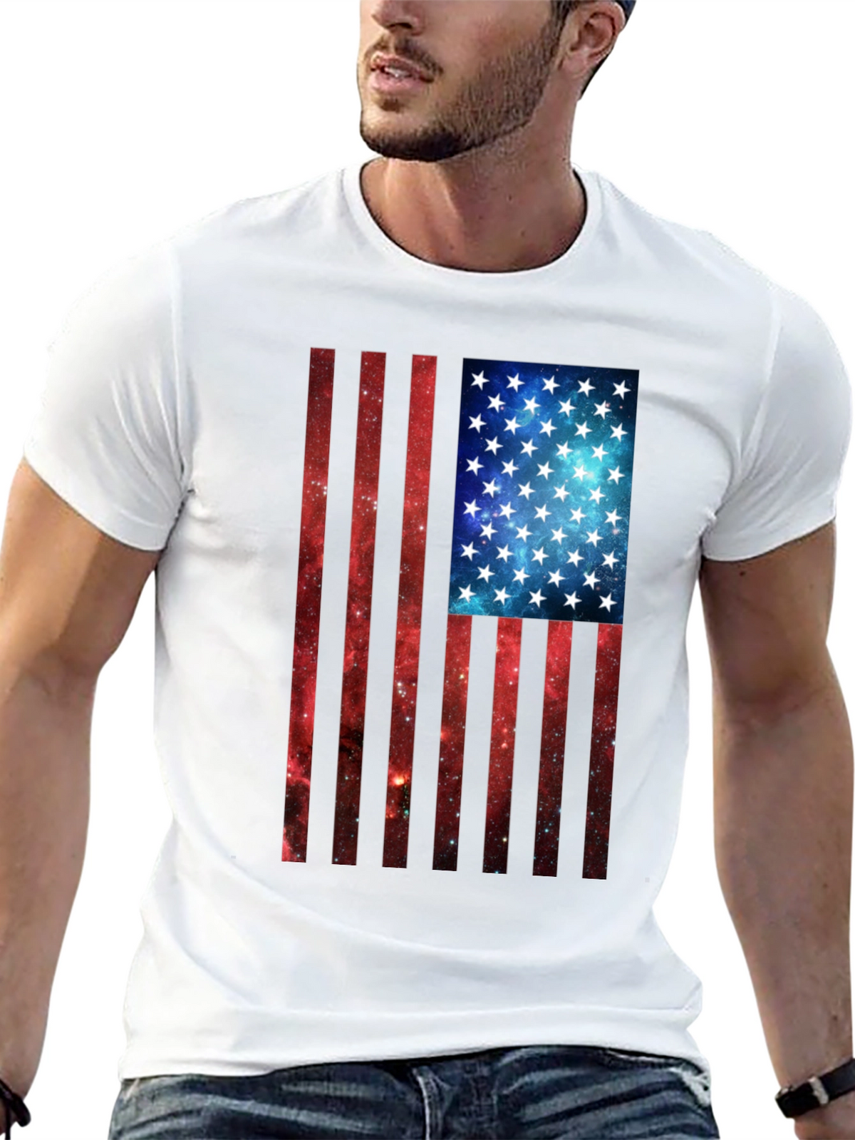 Galaxy Flag Graphic Tee - Patriotic Style