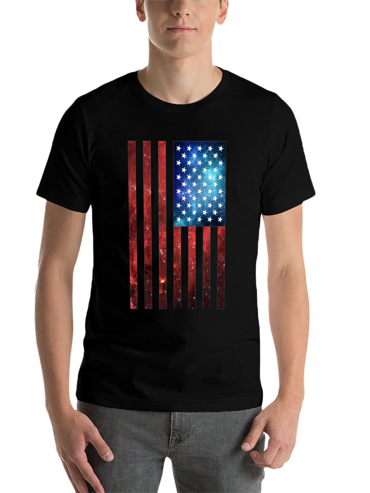 Galaxy Flag Graphic Tee - Patriotic Style