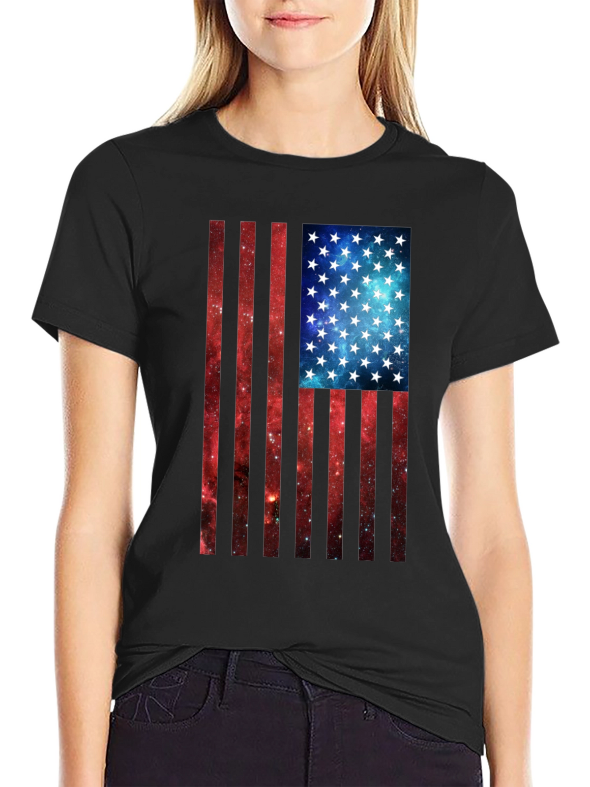 Galaxy Flag Graphic Tee - Patriotic Style