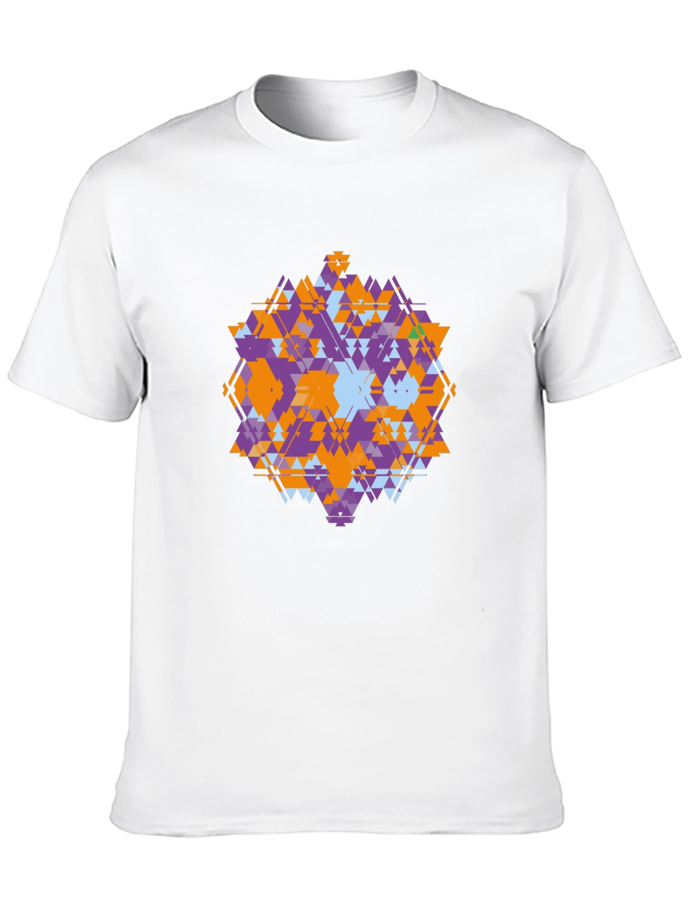 Geometric Triangle Pattern Black T-Shirt