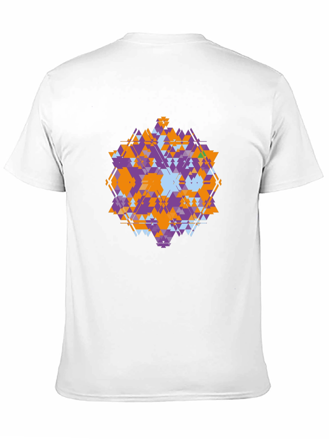 Geometric Triangle Pattern Black T-Shirt