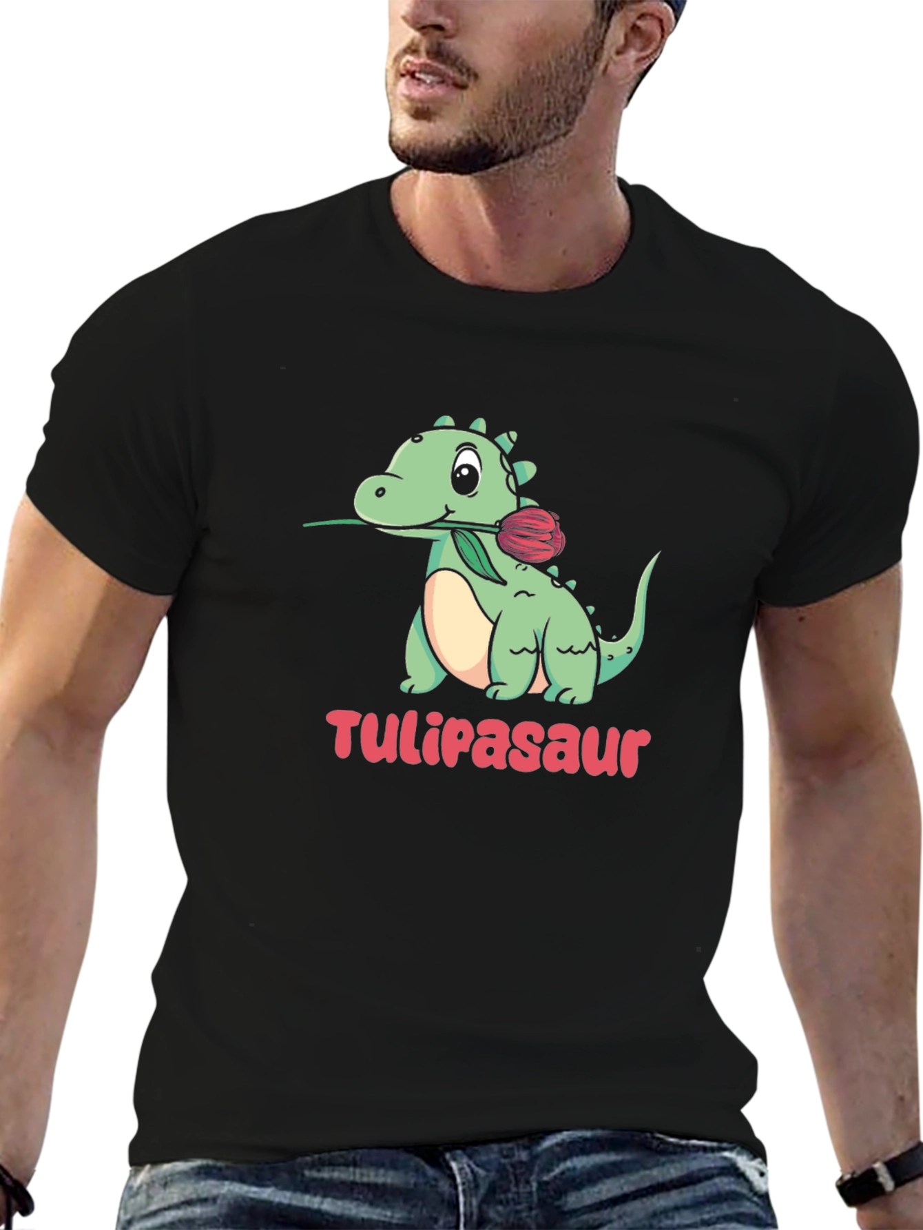 Tulipasaur T-Shirt - Cute Dinosaur with Tulip