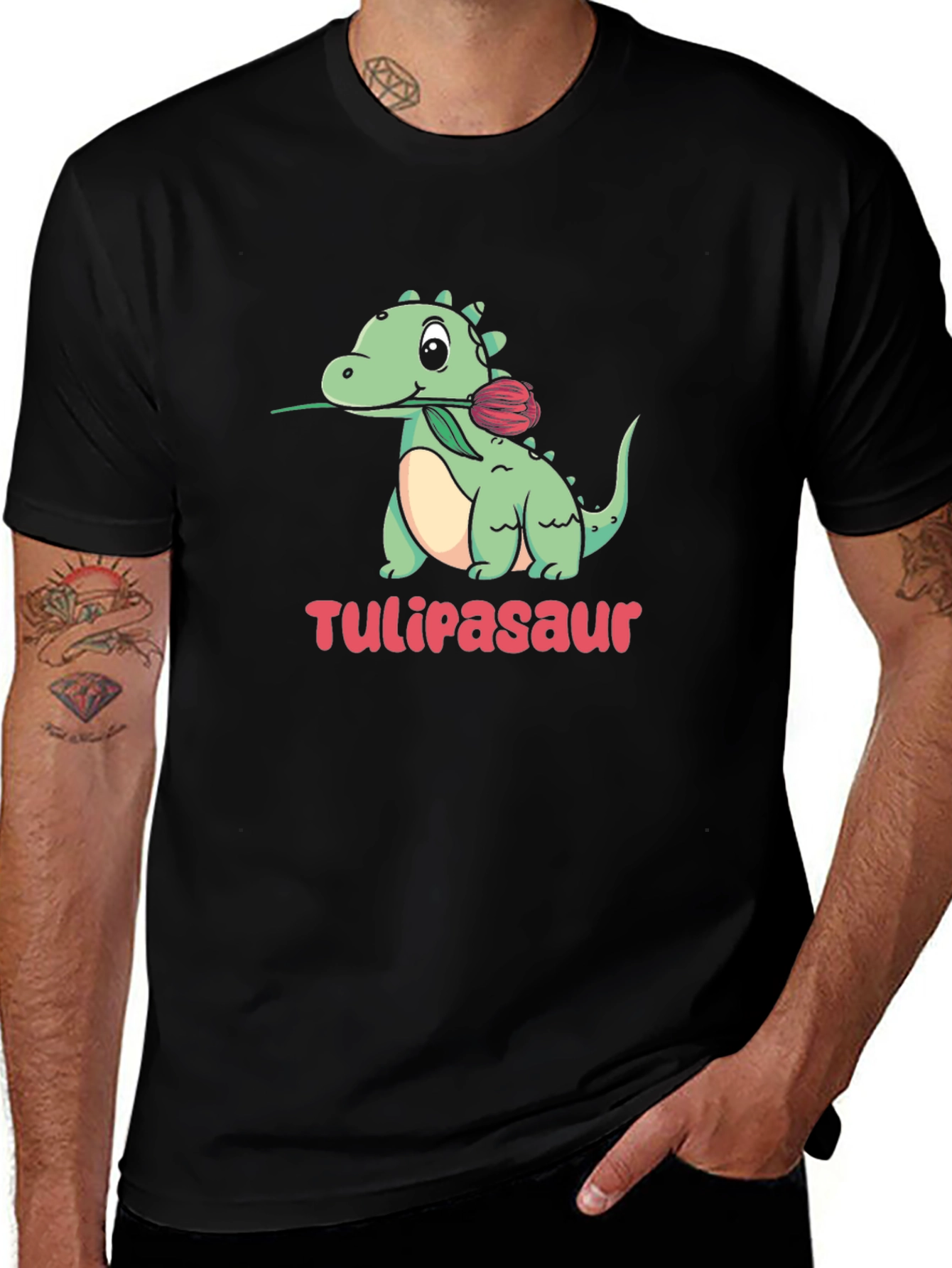 Tulipasaur T-Shirt - Cute Dinosaur with Tulip