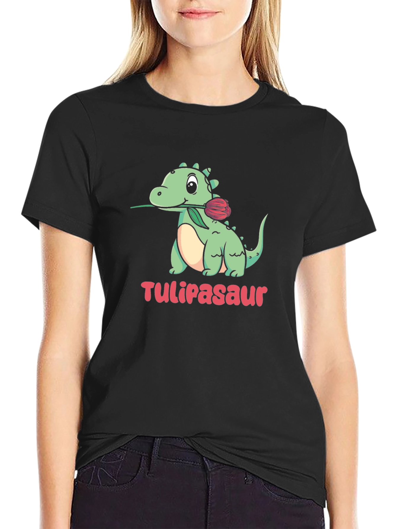 Tulipasaur T-Shirt - Cute Dinosaur with Tulip