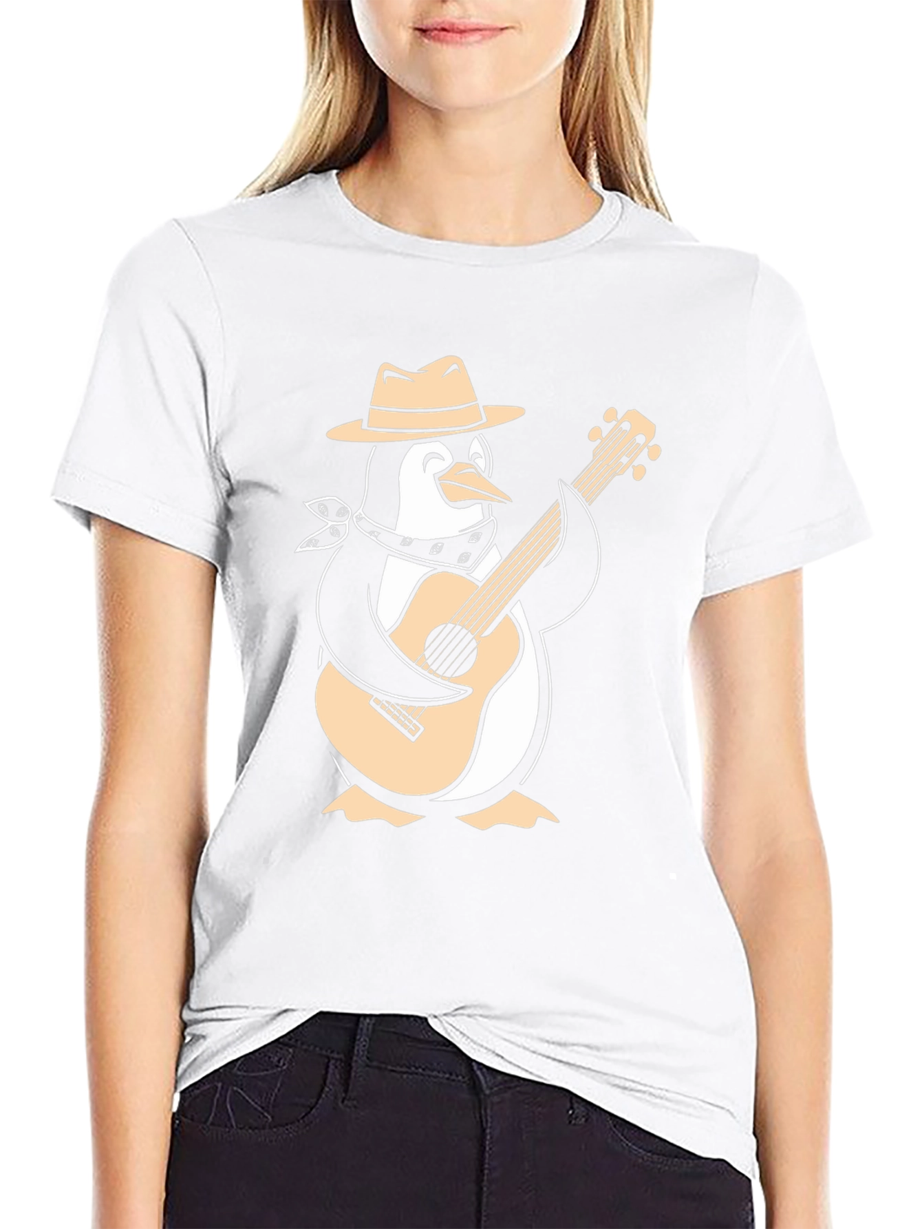 Penguin Guitarist Graphic Tee