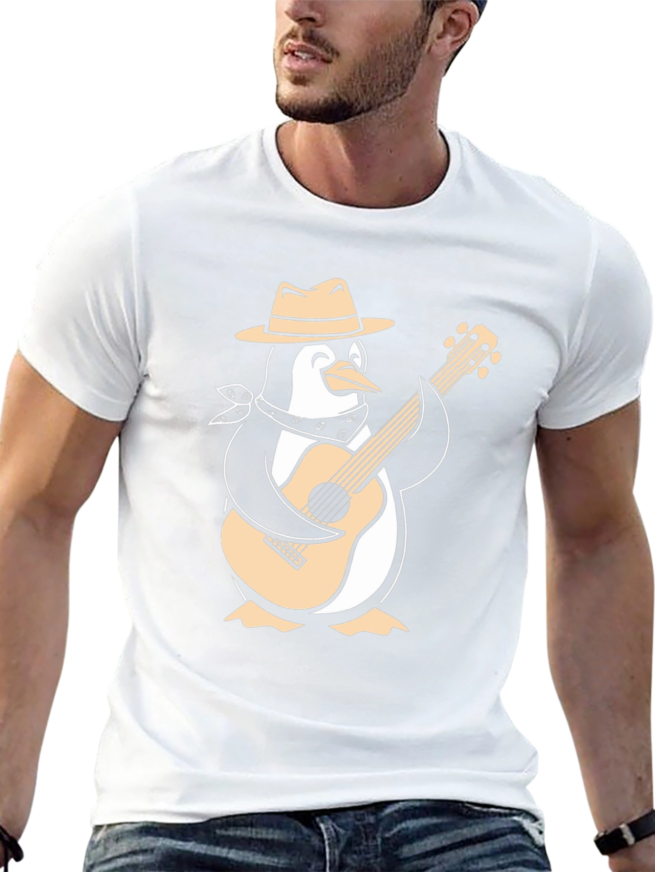 Penguin Guitarist Graphic Tee