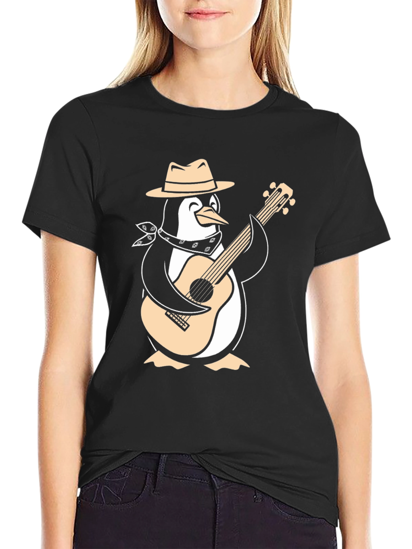 Penguin Guitarist Graphic Tee