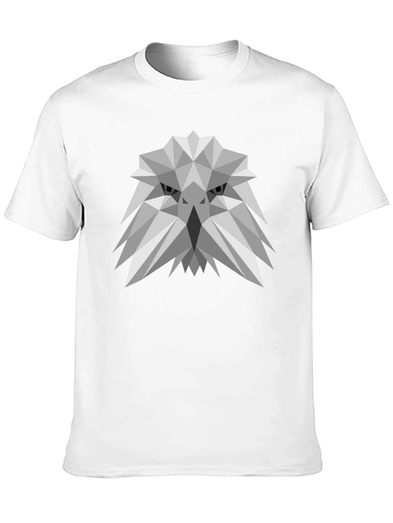 Geometric Eagle Graphic Tee - Modern Mens Black T-Shirt