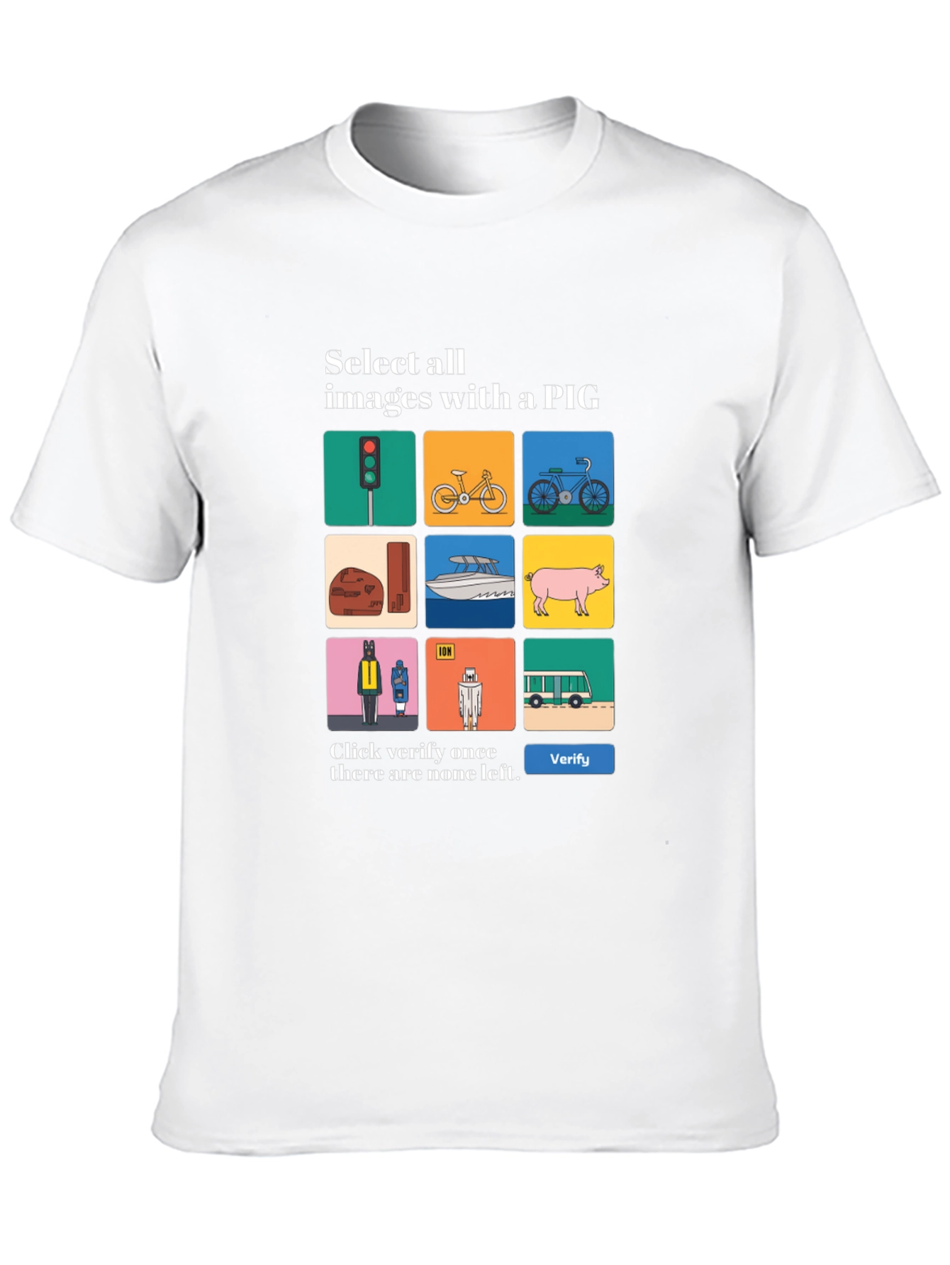 Captcha Pig T-Shirt - Novelty Graphic Tee