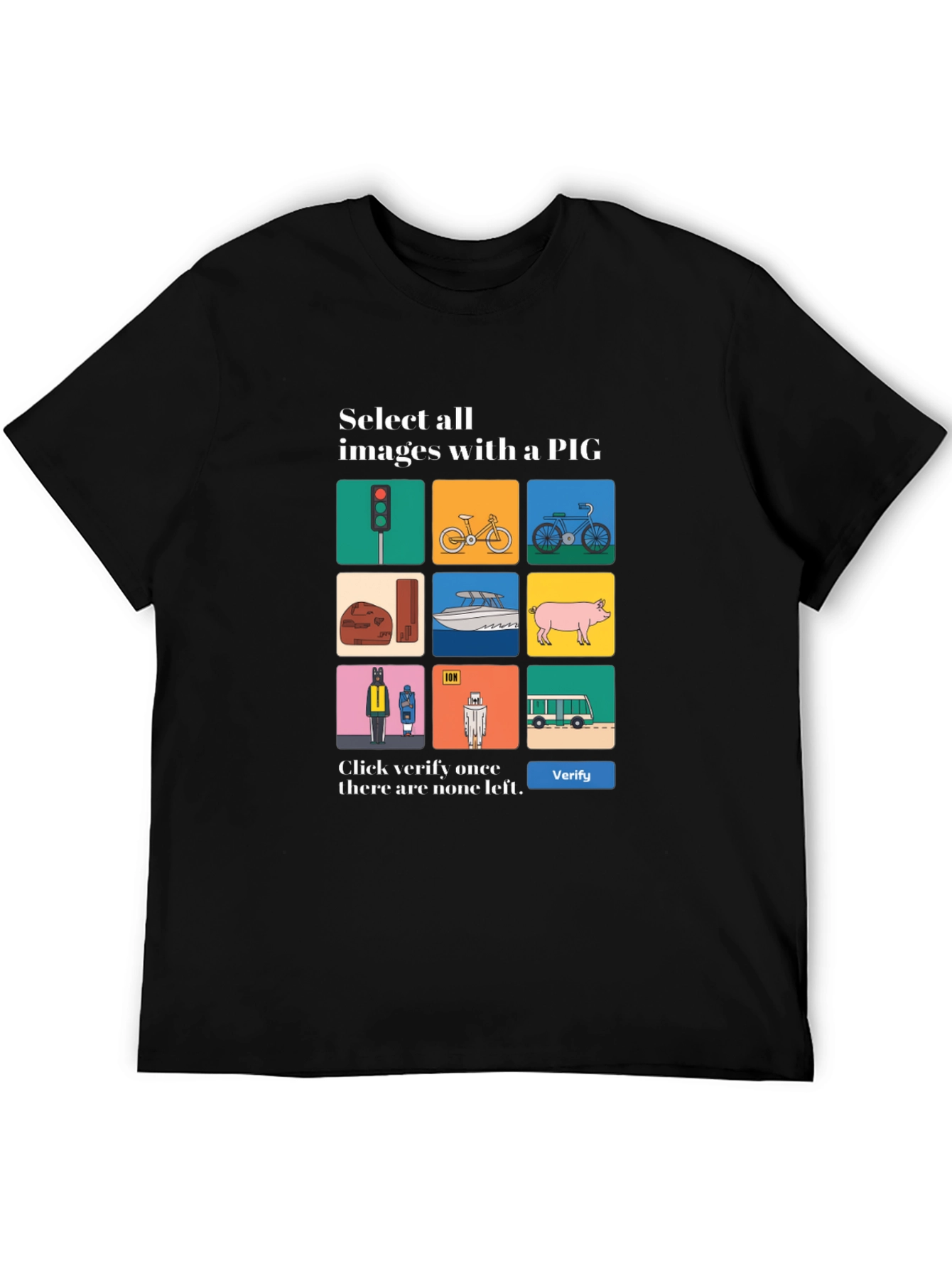 Captcha Pig T-Shirt - Novelty Graphic Tee