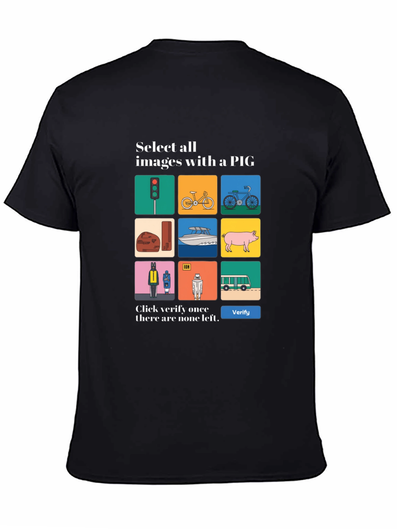 Captcha Pig T-Shirt - Novelty Graphic Tee